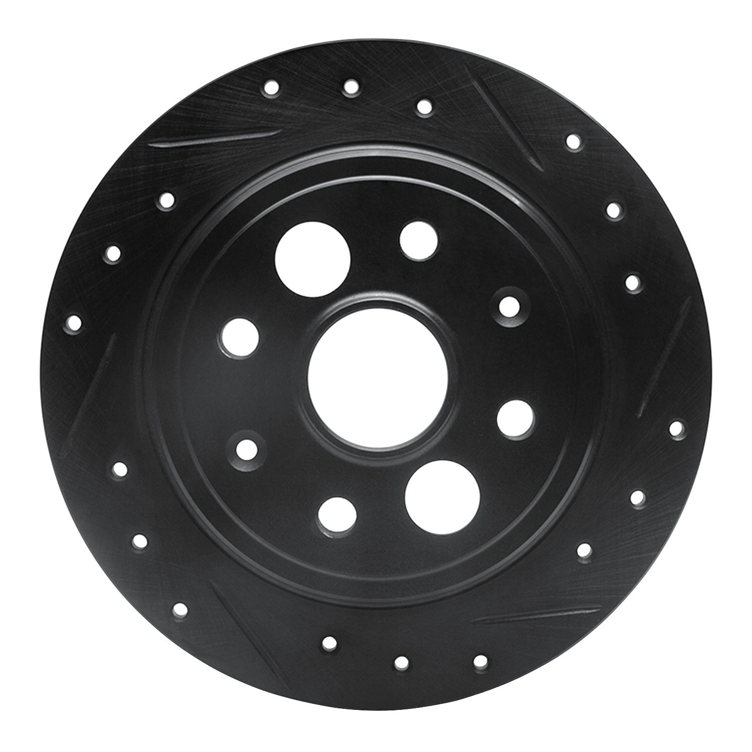 E-Line Drilled & Slotted Black Brake Rotor, 1986-1989 Acura/Honda, Position: Rear Right