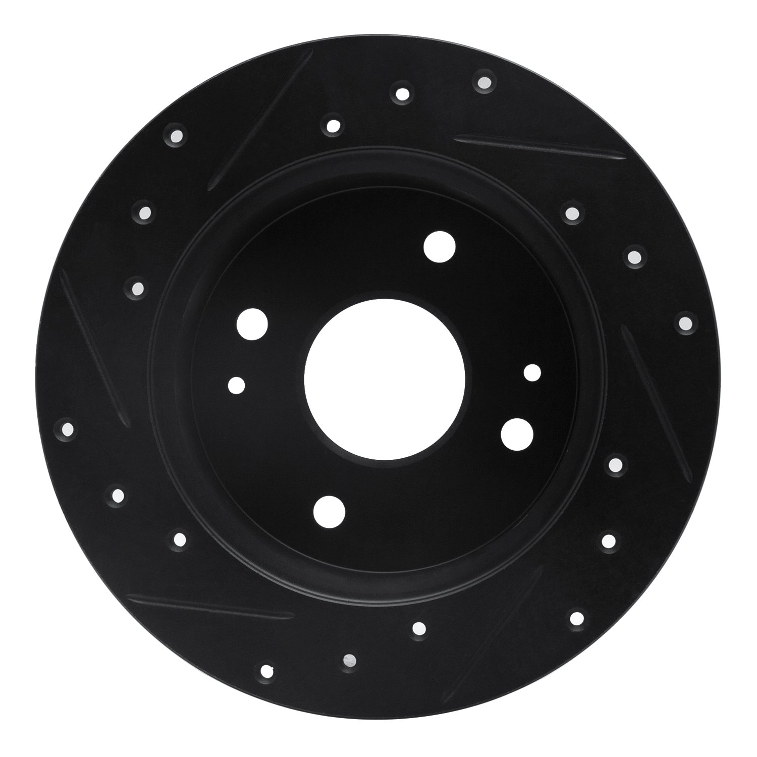 E-Line Drilled & Slotted Black Brake Rotor, 1992-1994 Acura/Honda, Position: Rear Right