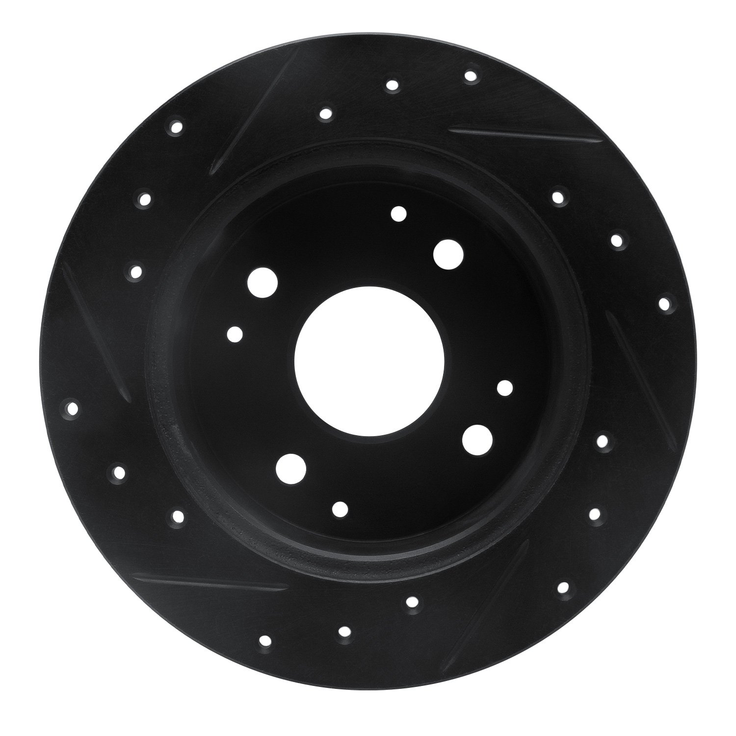 E-Line Drilled & Slotted Black Brake Rotor, 1995-1998 Acura/Honda, Position: Rear Right