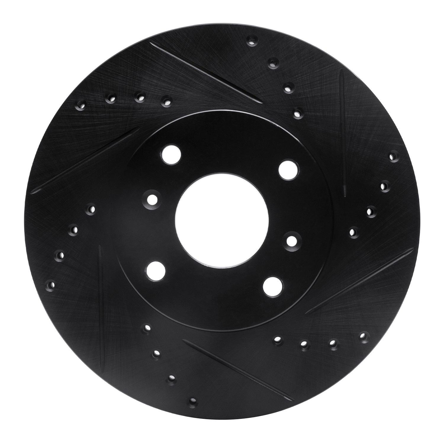 E-Line Drilled & Slotted Black Brake Rotor, 1998-1999 Acura/Honda, Position: Front Right