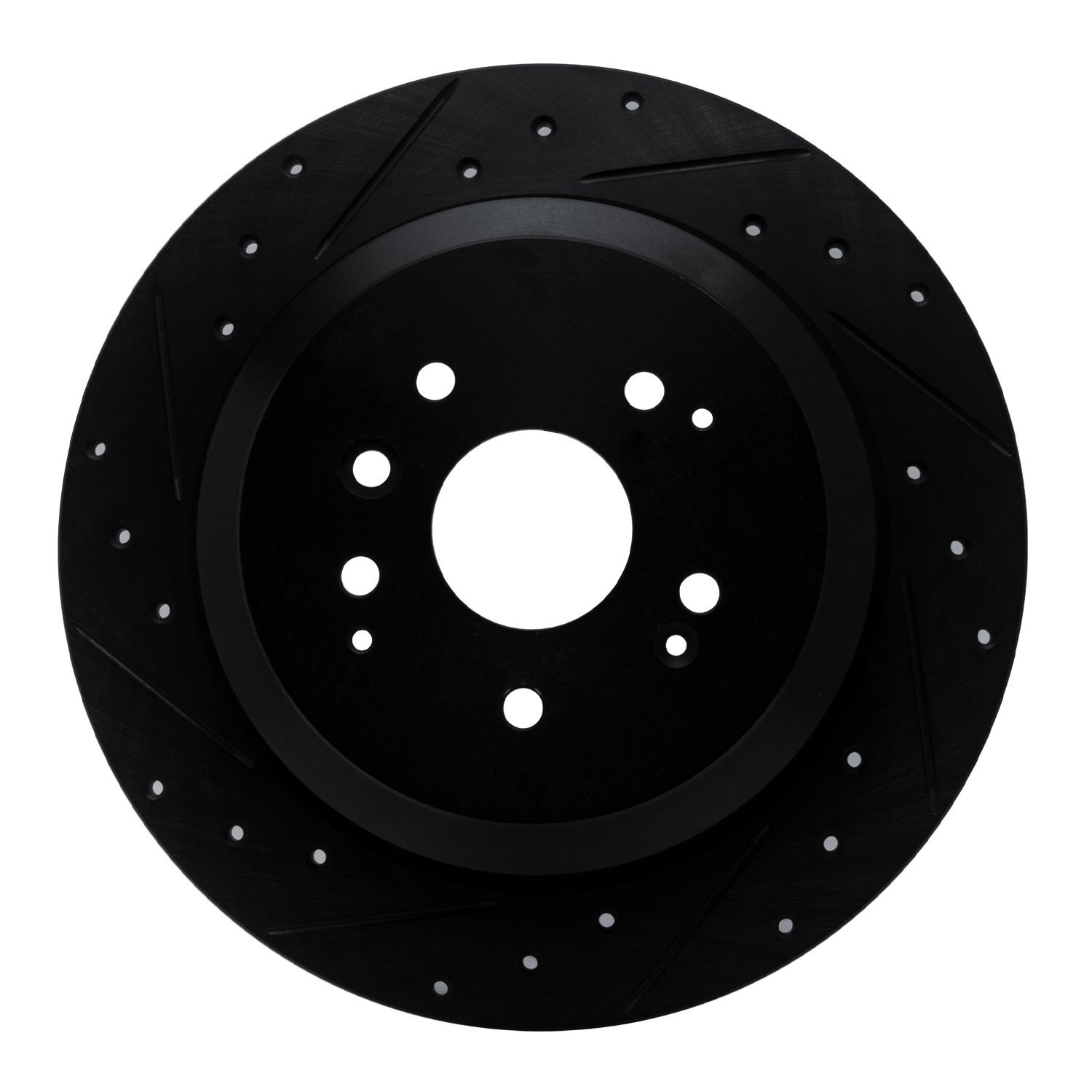 E-Line Drilled & Slotted Black Brake Rotor, 2014-2016 Acura/Honda, Position: Rear Left