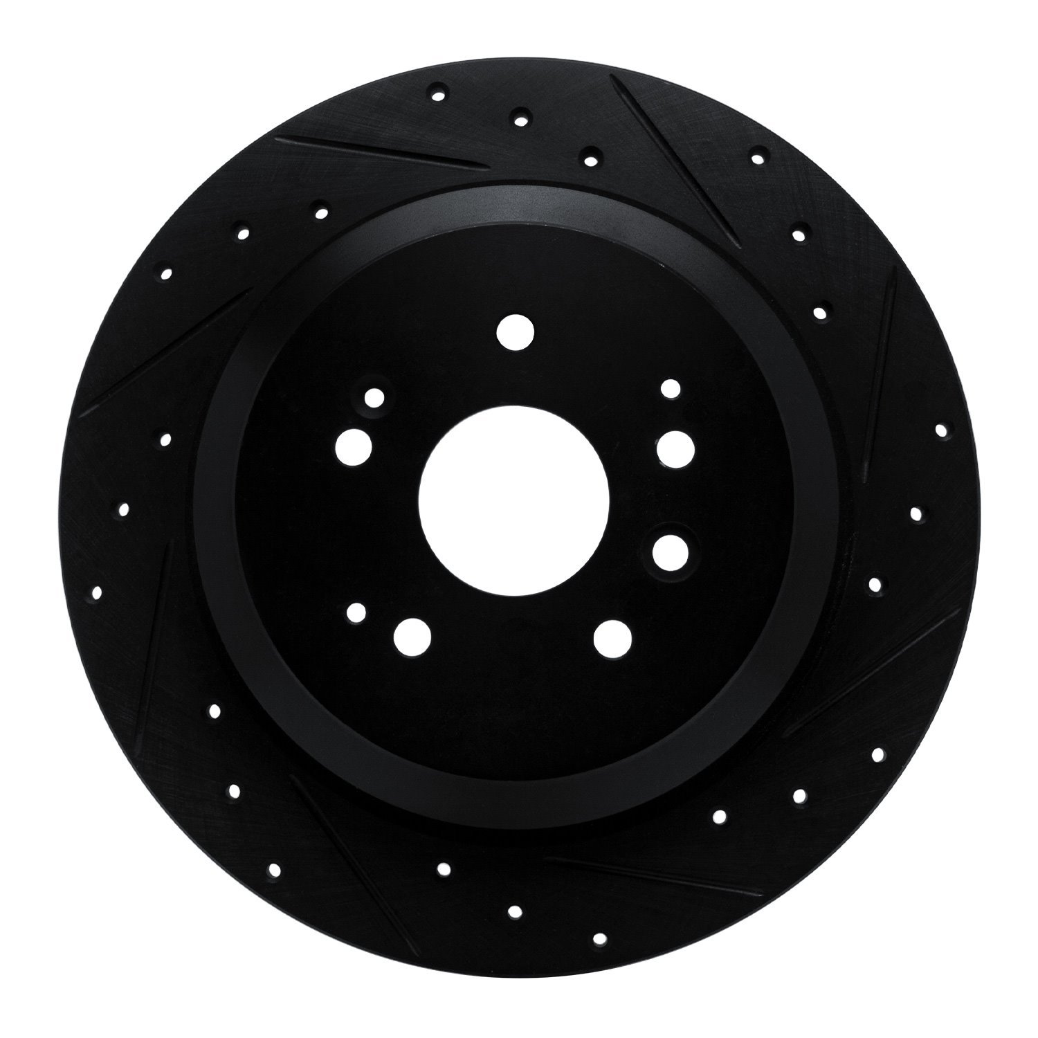 E-Line Drilled & Slotted Black Brake Rotor, 2014-2016 Acura/Honda, Position: Rear Right