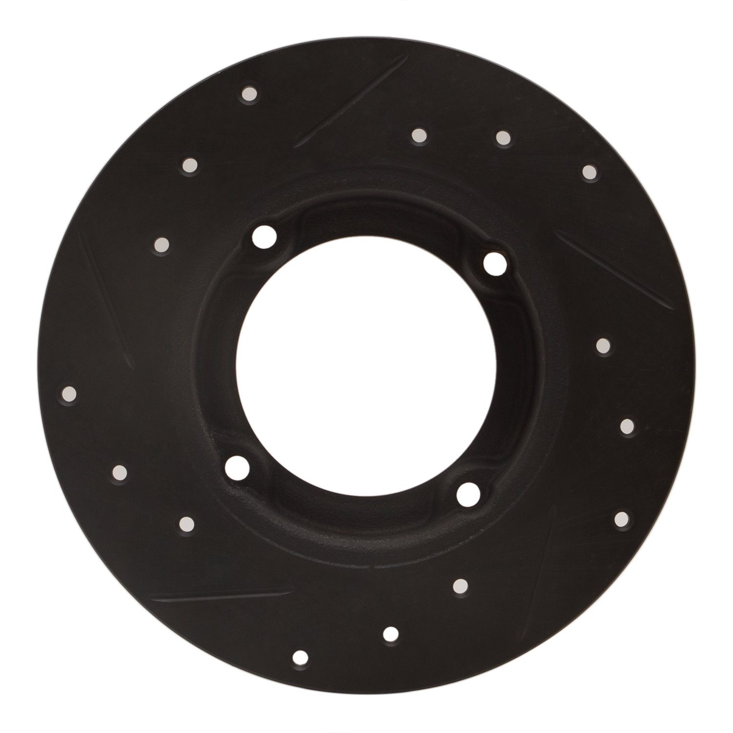 E-Line Drilled & Slotted Black Brake Rotor, 1973-1979 Acura/Honda, Position: Front Right