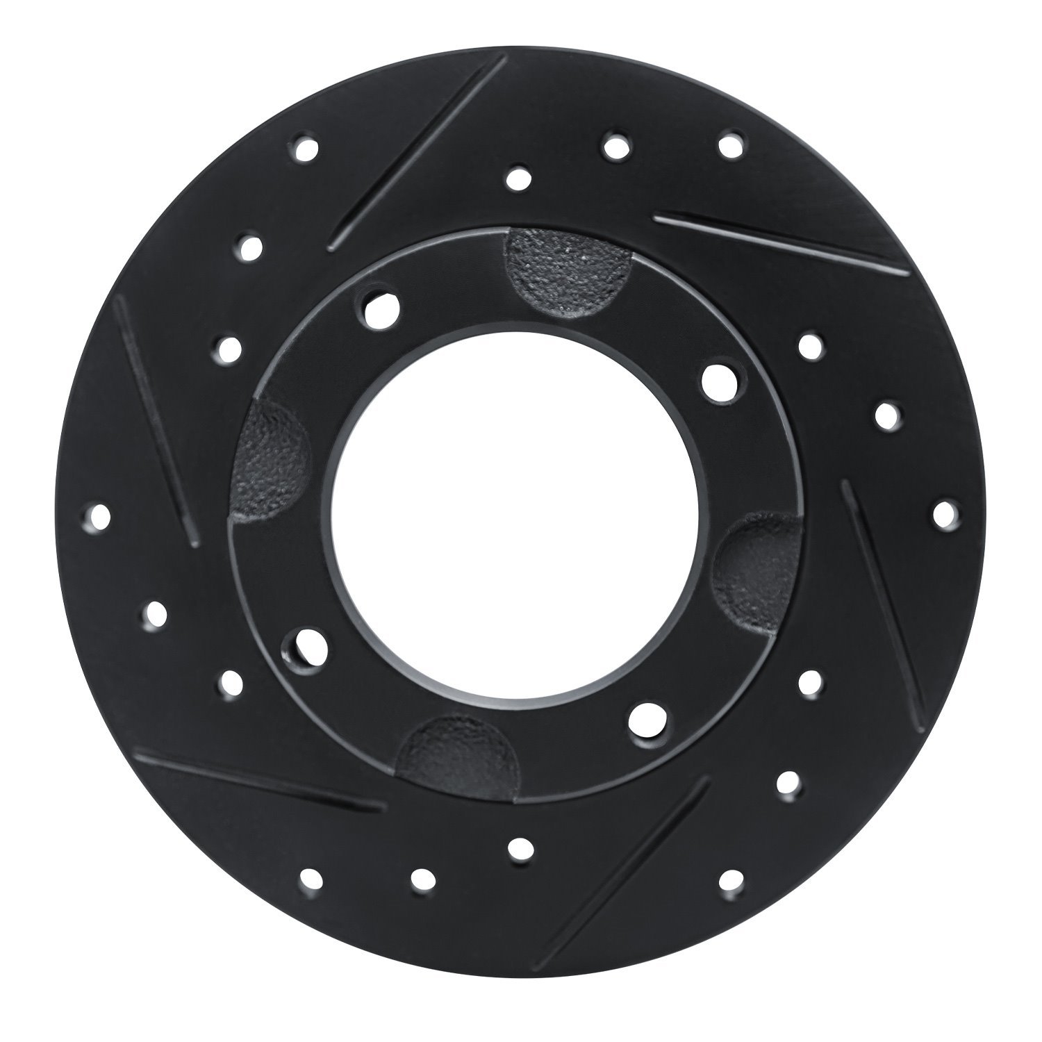 E-Line Drilled & Slotted Black Brake Rotor, 1976-1981 Acura/Honda, Position: Front Left