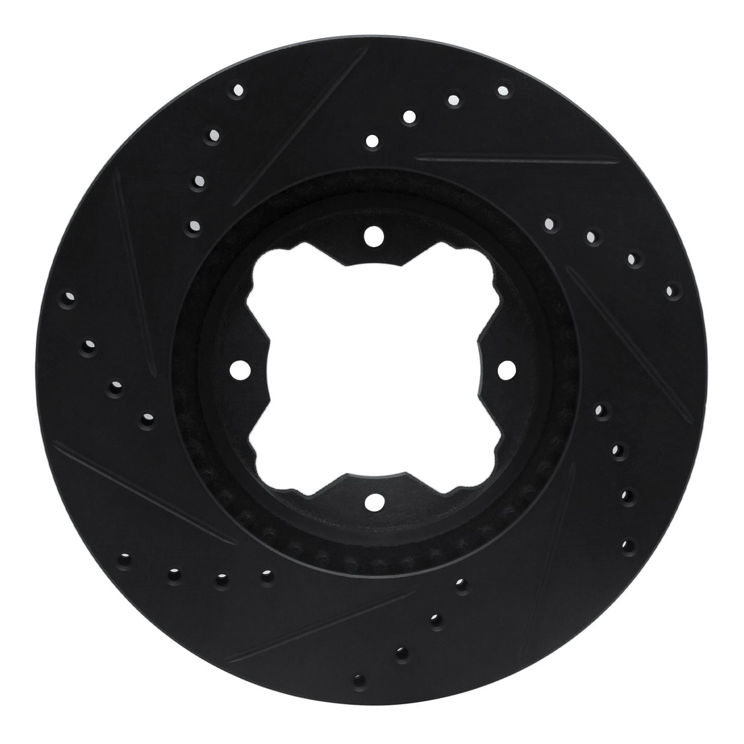 E-Line Drilled & Slotted Black Brake Rotor, 1991-1997 Acura/Honda, Position: Front Right