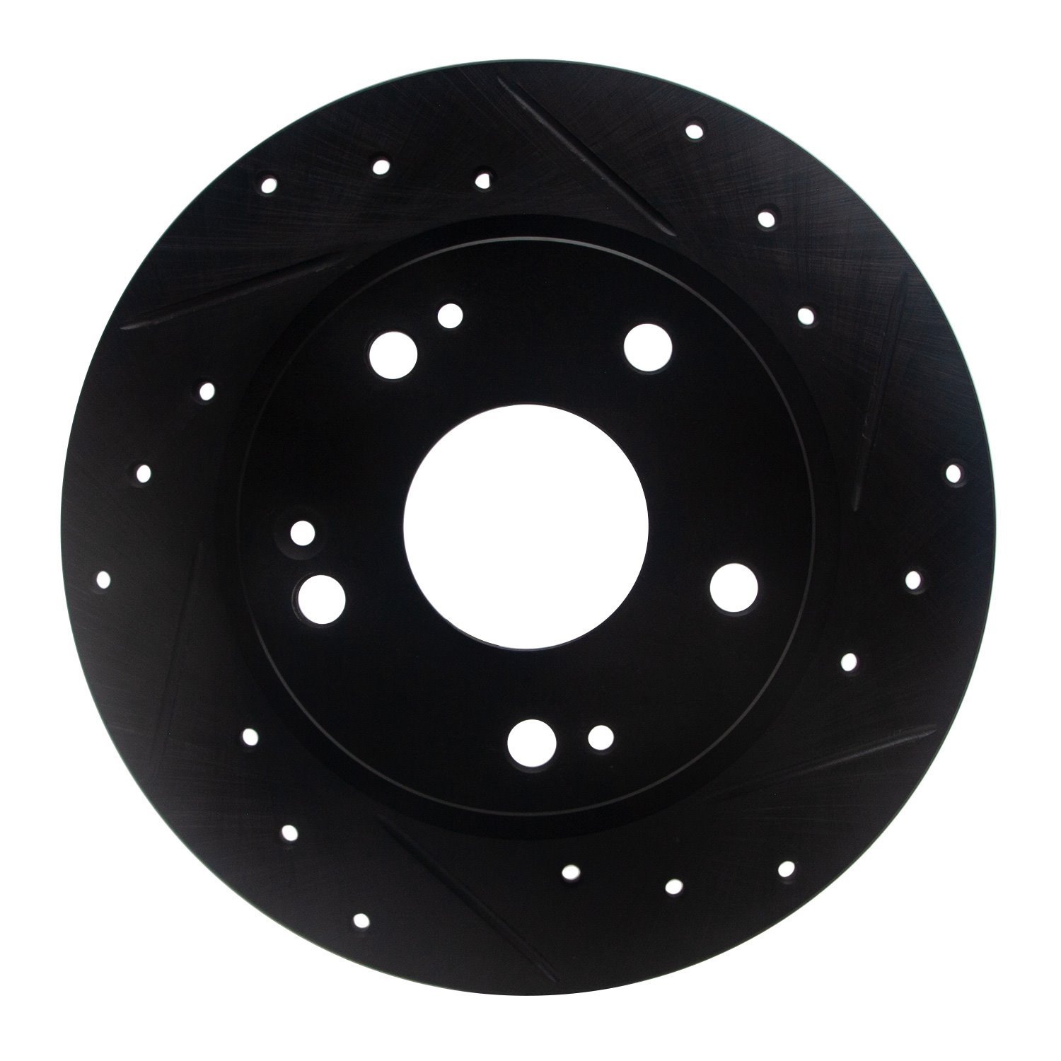E-Line Drilled & Slotted Black Brake Rotor, Fits Select Acura/Honda, Position: Rear Right