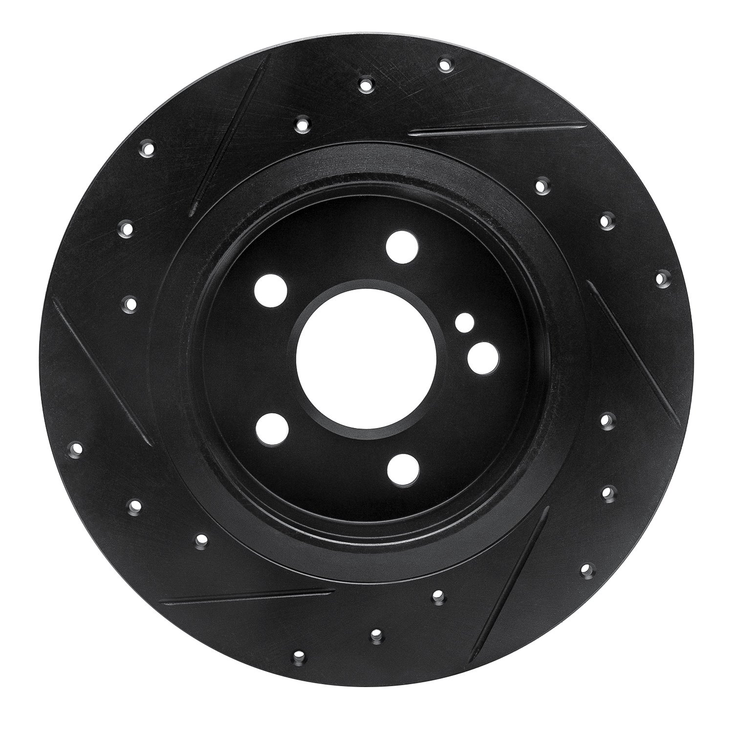 E-Line Drilled & Slotted Black Brake Rotor, 2014-2020 Fits Multiple Makes/Models, Position: Rear Right