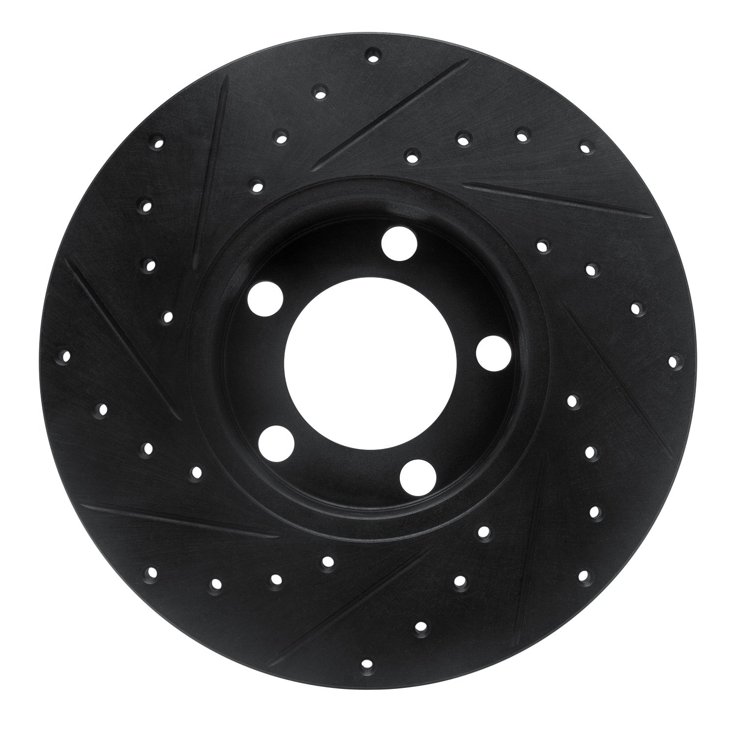 E-Line Drilled & Slotted Black Brake Rotor, 1967-1970 American Motors, Position: Front Right
