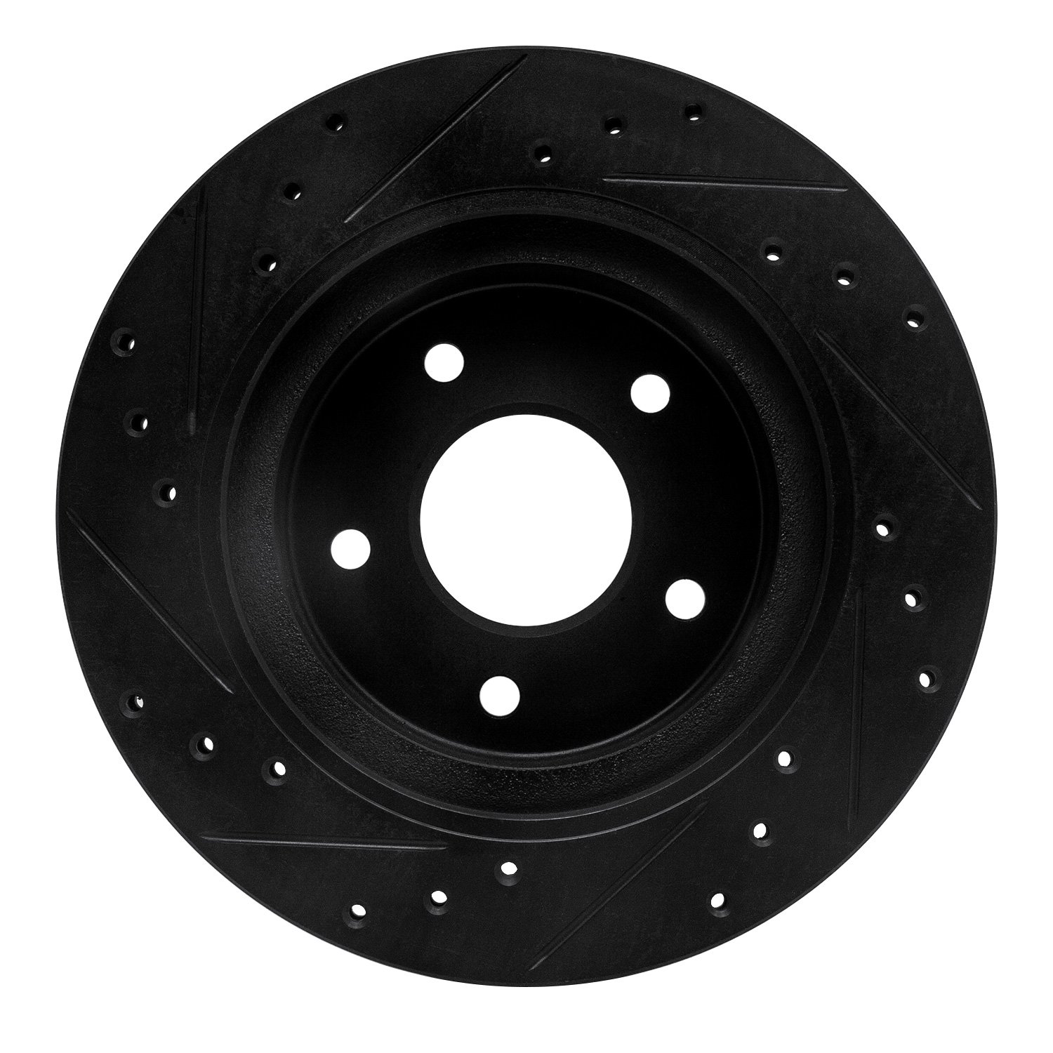 E-Line Drilled & Slotted Black Brake Rotor, 1987-1989 Infiniti/Nissan, Position: Rear Right
