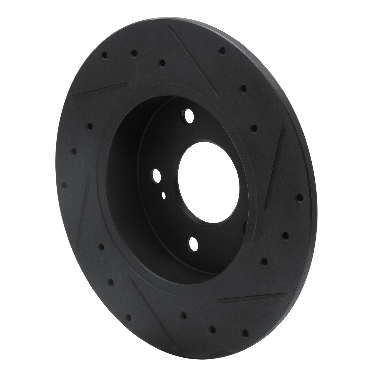 E-Line Drilled & Slotted Black Brake Rotor, 1994-2004 Infiniti/Nissan, Position: Rear Left