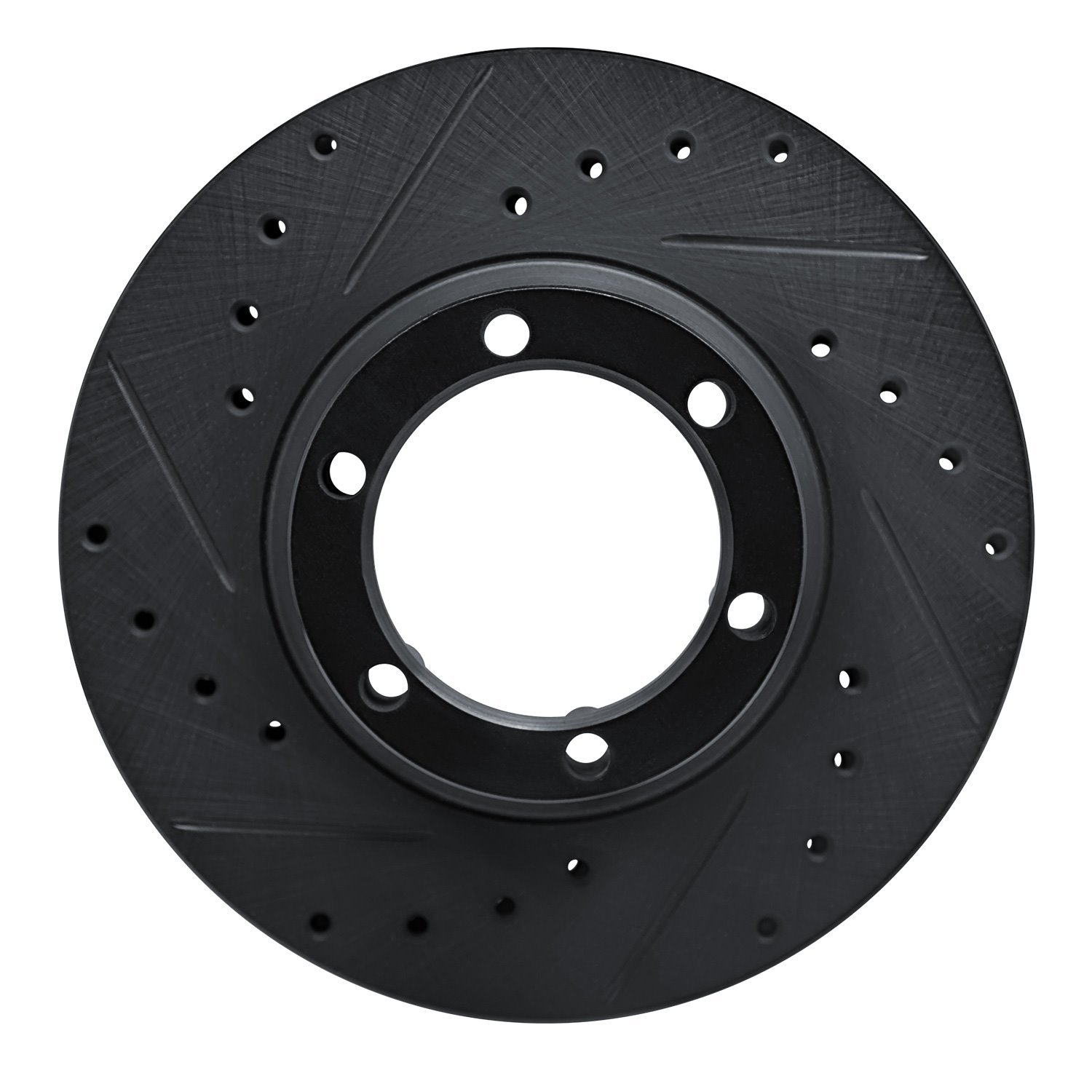 E-Line Drilled & Slotted Black Brake Rotor, 1981-1987 Fits Multiple Makes/Models, Position: Front Left