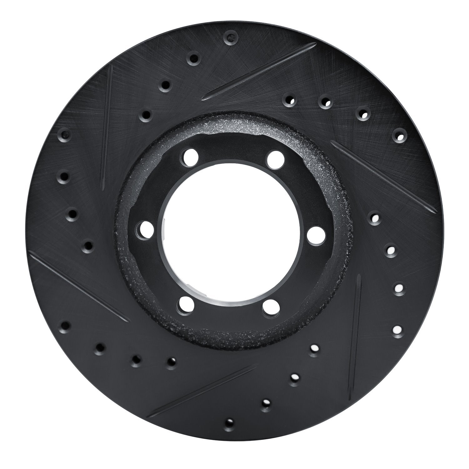 E-Line Drilled & Slotted Black Brake Rotor, 1986-1996 Fits Multiple Makes/Models, Position: Front Left