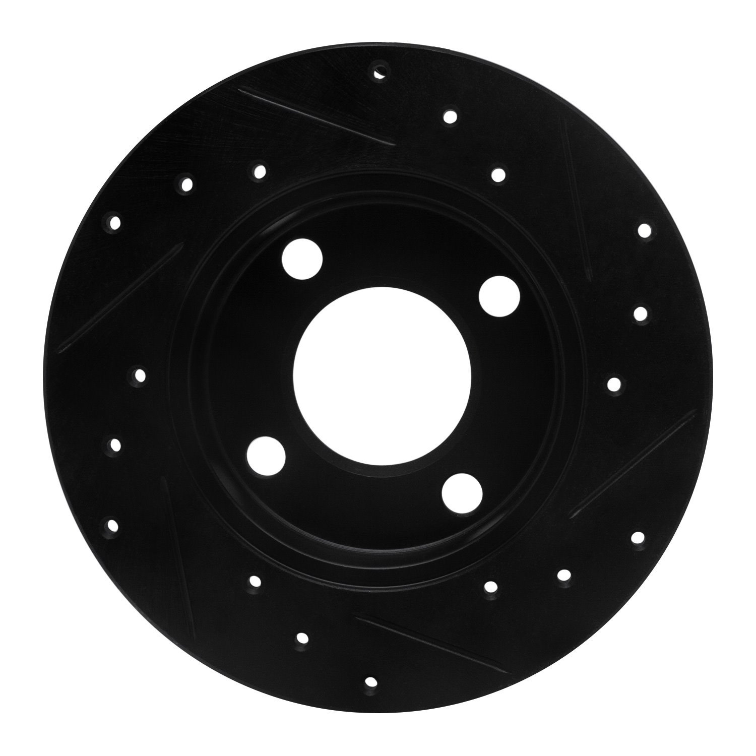 E-Line Drilled & Slotted Black Brake Rotor, 1984-1995 Audi/Porsche/Volkswagen, Position: Rear Left