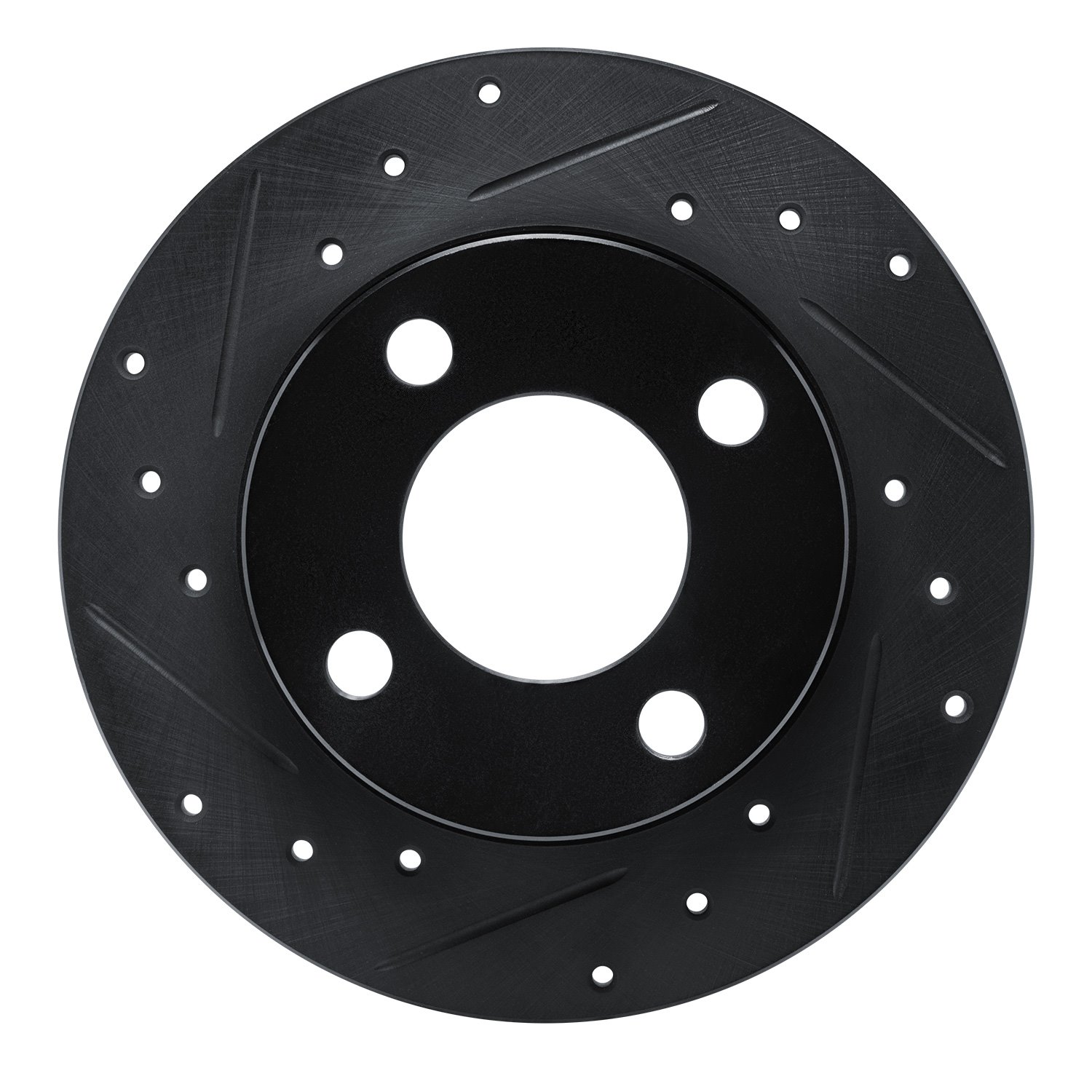 E-Line Drilled & Slotted Black Brake Rotor, 1989-1991 Audi/Porsche/Volkswagen, Position: Rear Left