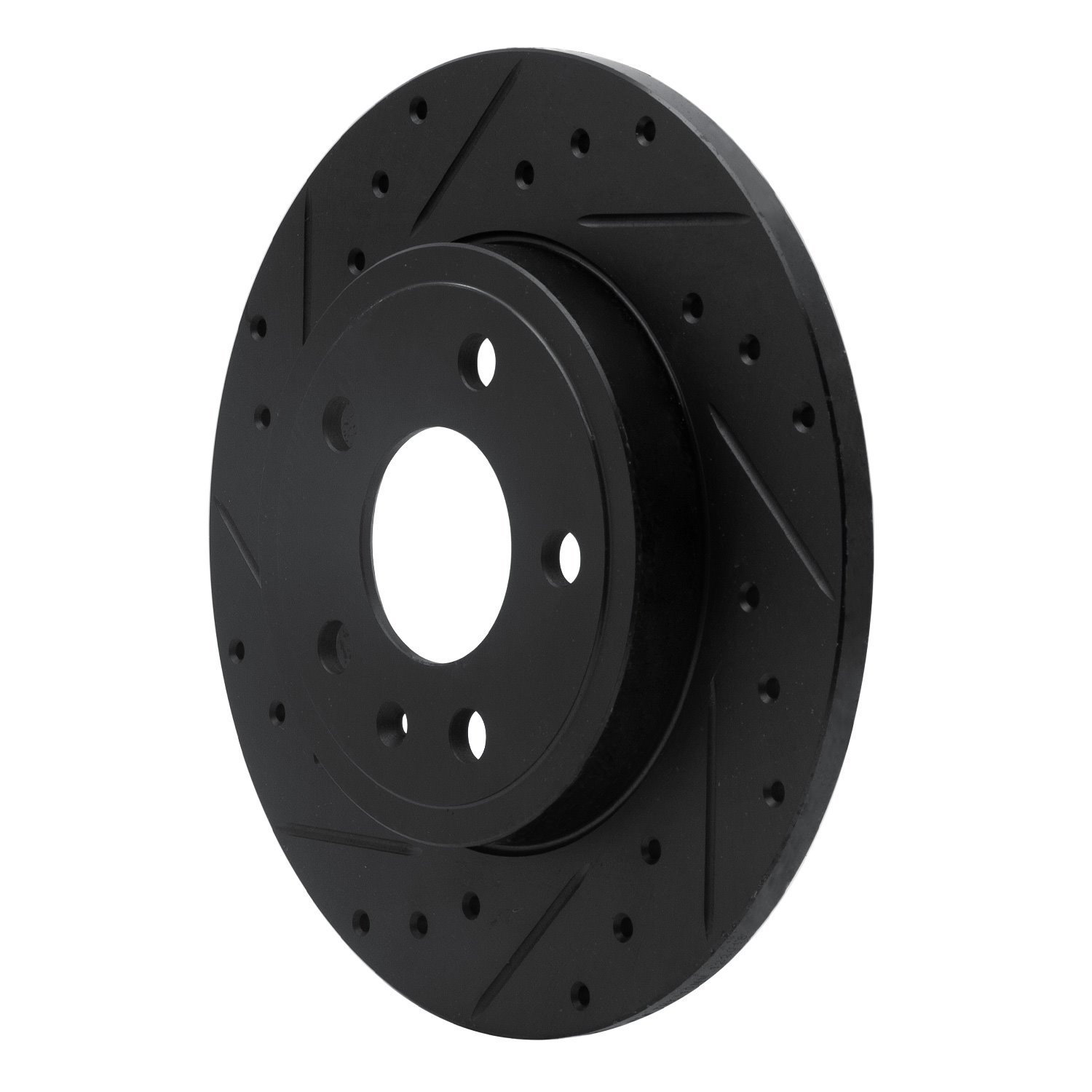 E-Line Drilled & Slotted Black Brake Rotor, 2000-2009 Audi/Porsche/Volkswagen, Position: Rear Left