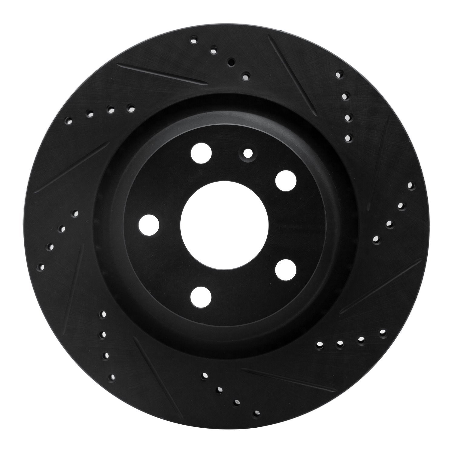 E-Line Drilled & Slotted Black Brake Rotor, 2008-2015 Audi/Porsche/Volkswagen, Position: Rear Right