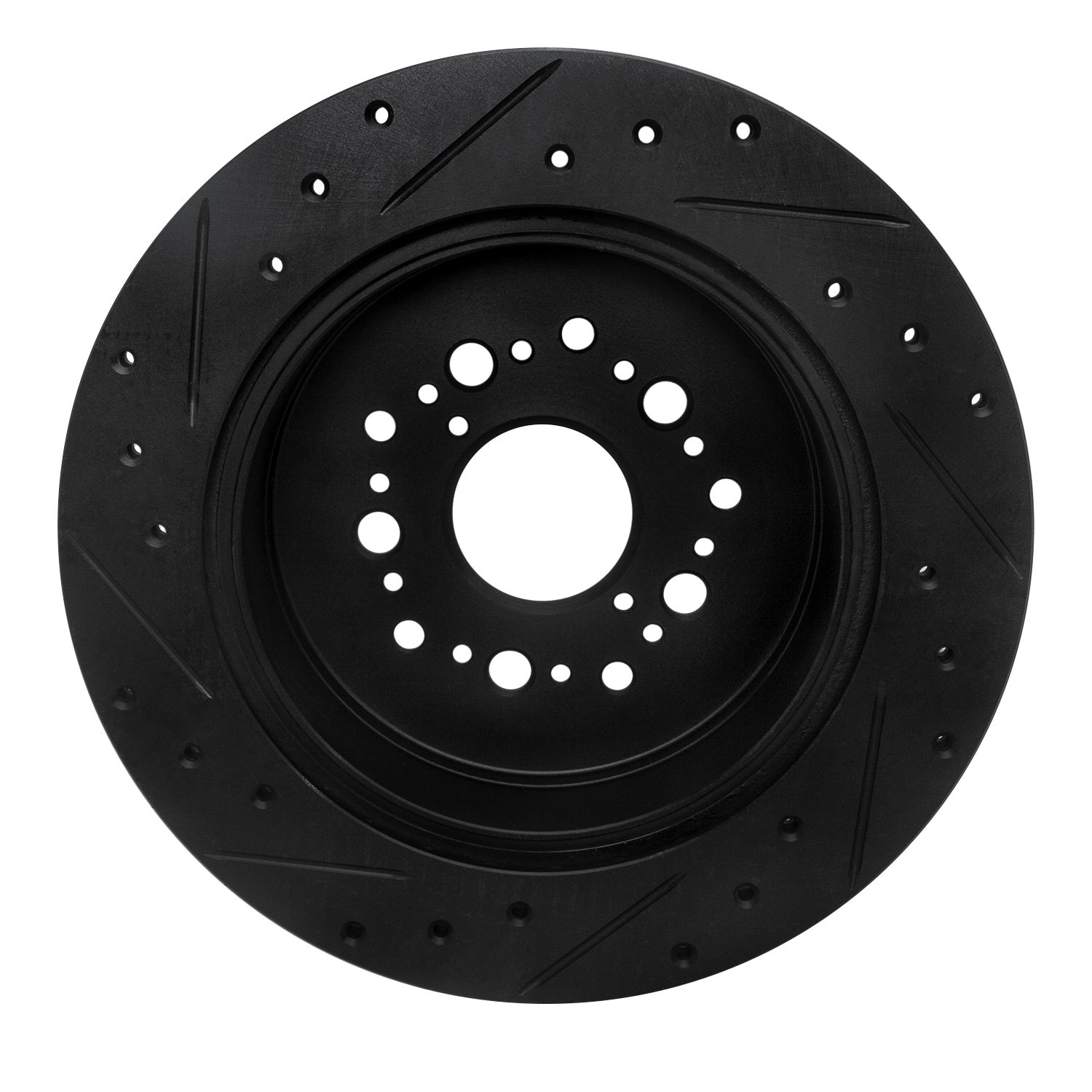 E-Line Drilled & Slotted Black Brake Rotor, 1992-2000 Lexus/Toyota/Scion, Position: Rear Right
