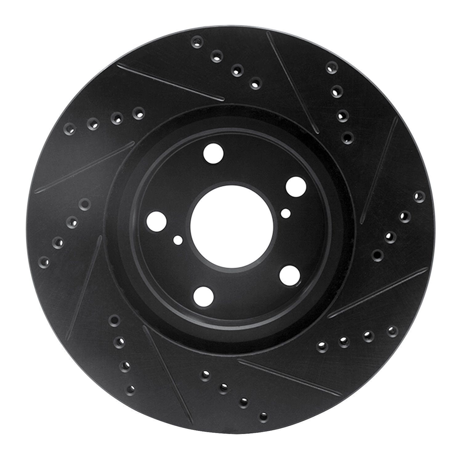 E-Line Drilled & Slotted Black Brake Rotor, 2006-2015 Lexus/Toyota/Scion, Position: Right Front