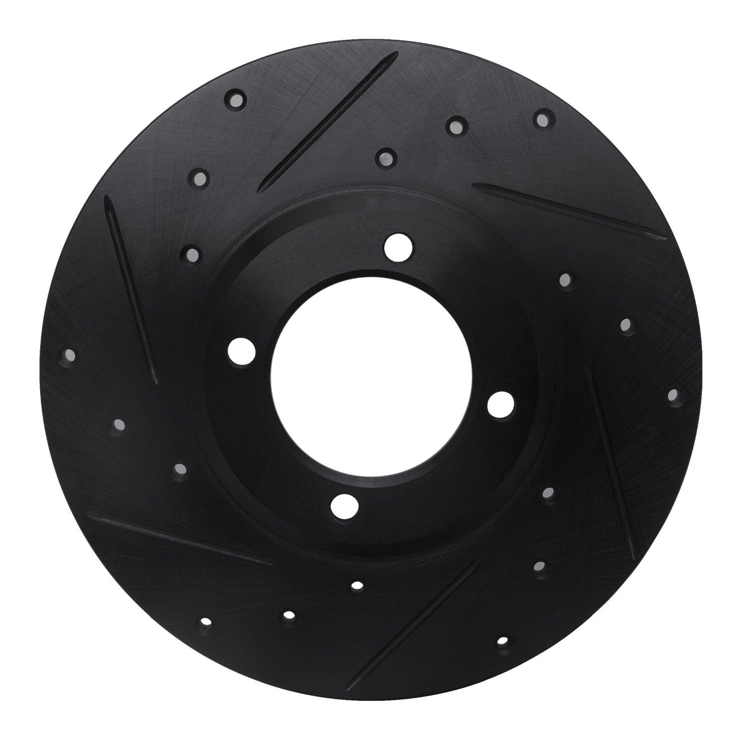 E-Line Drilled & Slotted Black Brake Rotor, 1979-1981 Lexus/Toyota/Scion, Position: Front Left