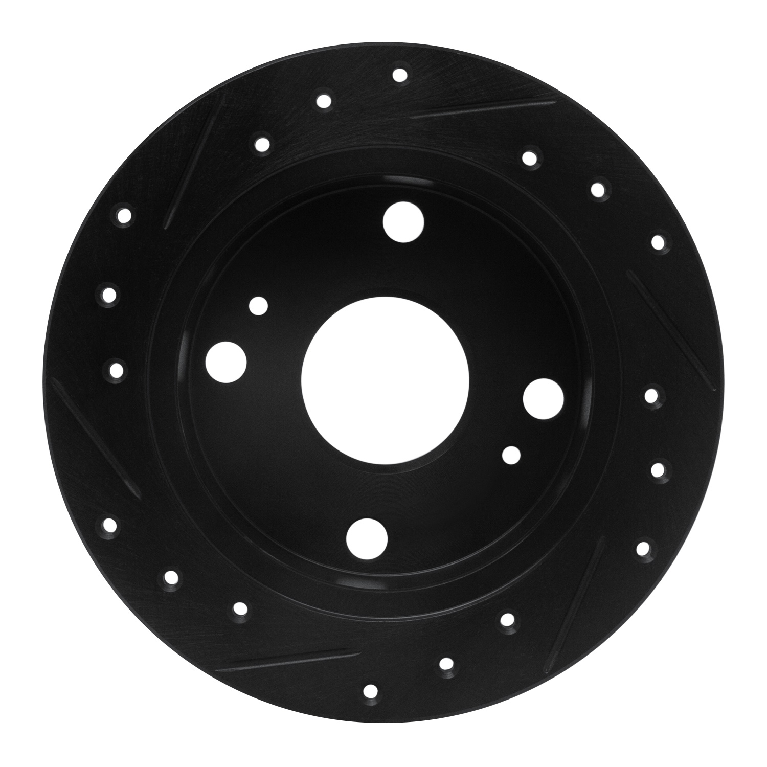 E-Line Drilled & Slotted Black Brake Rotor, 1985-1987 Lexus/Toyota/Scion, Position: Rear Right