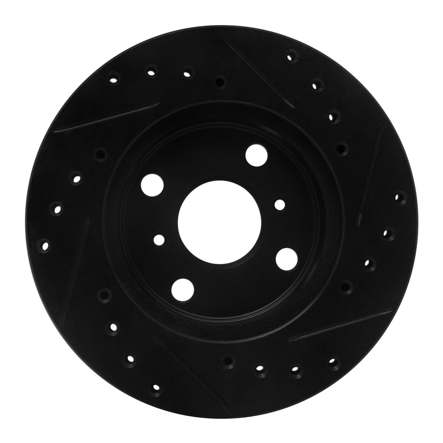 E-Line Drilled & Slotted Black Brake Rotor, 1986-1989 Lexus/Toyota/Scion, Position: Front Right