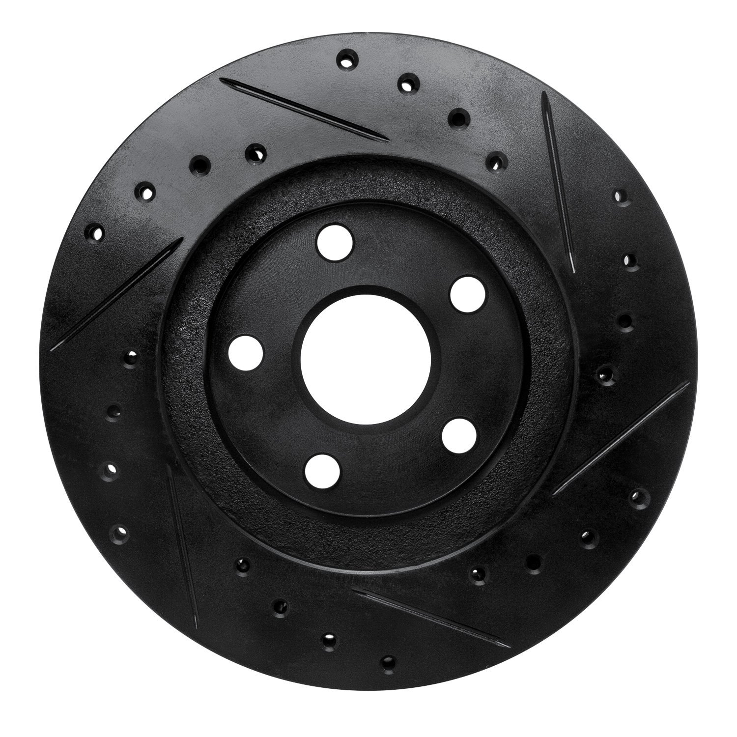 E-Line Drilled & Slotted Black Brake Rotor, 1986-1989 Lexus/Toyota/Scion, Position: Front Left