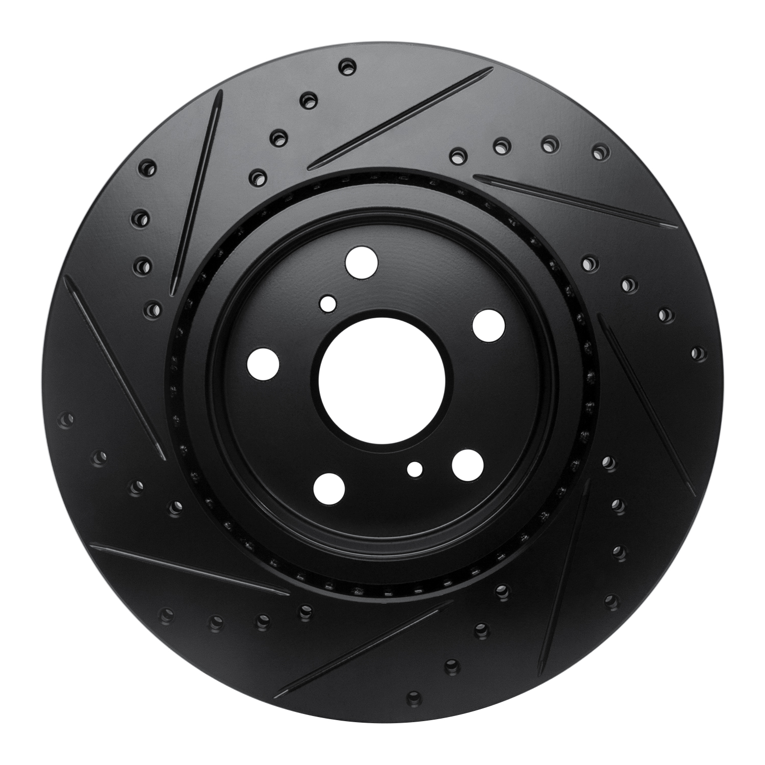 E-Line Drilled & Slotted Black Brake Rotor, 1986-1992 Lexus/Toyota/Scion, Position: Front Right