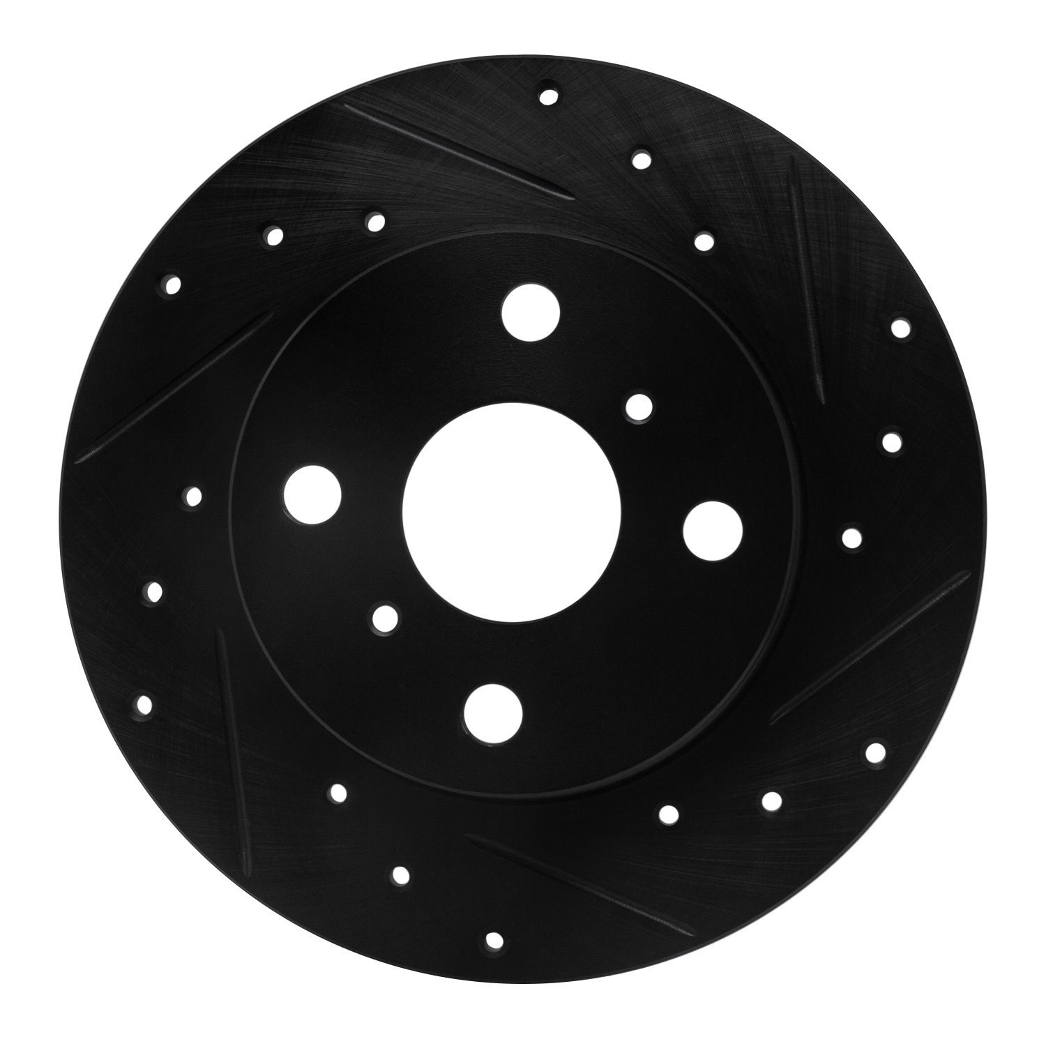 E-Line Drilled & Slotted Black Brake Rotor, 1985-1986 Lexus/Toyota/Scion, Position: Rear Right