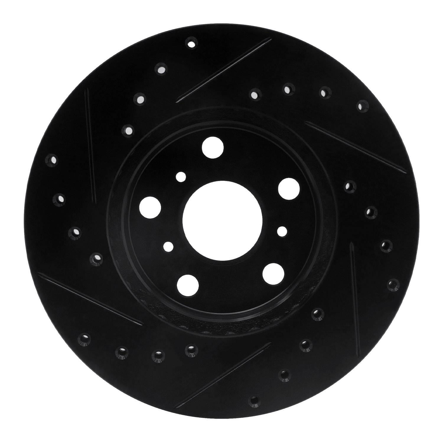 E-Line Drilled & Slotted Black Brake Rotor, 1987-1991 Lexus/Toyota/Scion, Position: Front Right