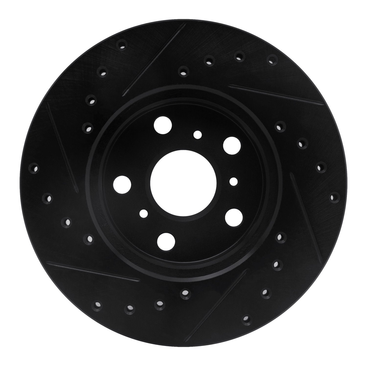 E-Line Drilled & Slotted Black Brake Rotor, 1988-1993 Lexus/Toyota/Scion, Position: Front Right