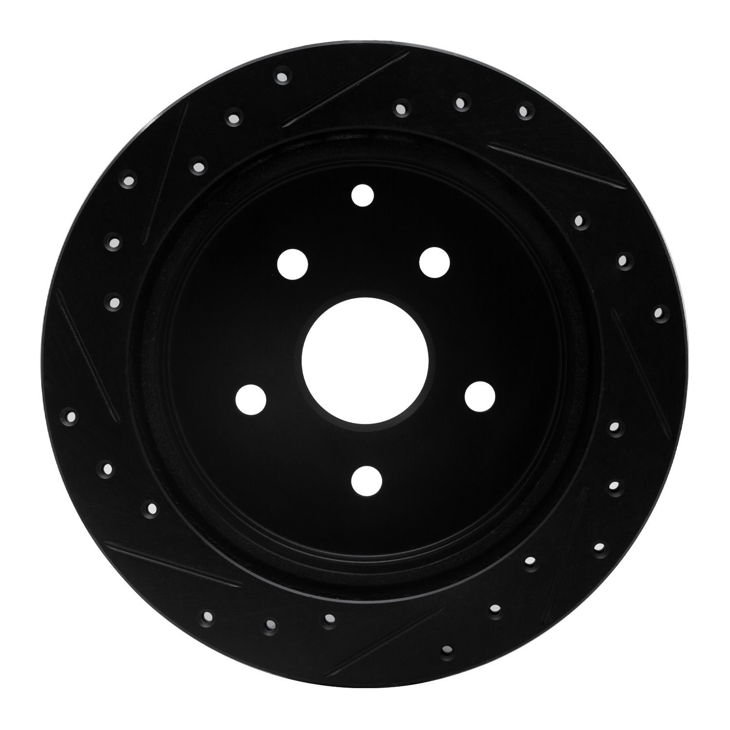 E-Line Drilled & Slotted Black Brake Rotor, 1986-1997 Lexus/Toyota/Scion, Position: Rear Right