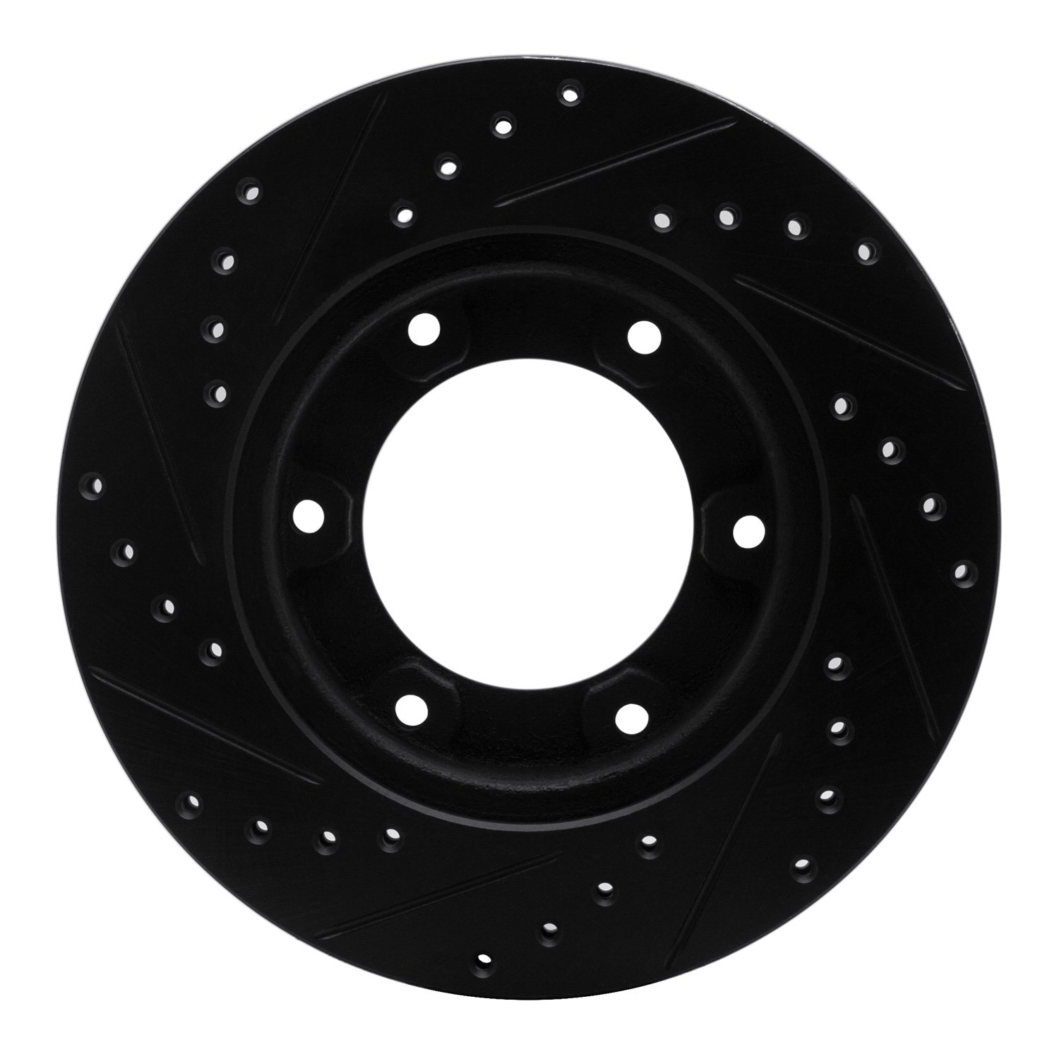 E-Line Drilled & Slotted Black Brake Rotor, 1990-1992 Lexus/Toyota/Scion, Position: Front Right