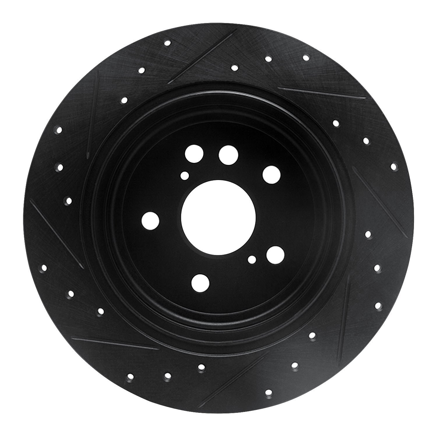 E-Line Drilled & Slotted Black Brake Rotor, 2004-2005 Lexus/Toyota/Scion, Position: Rear Right