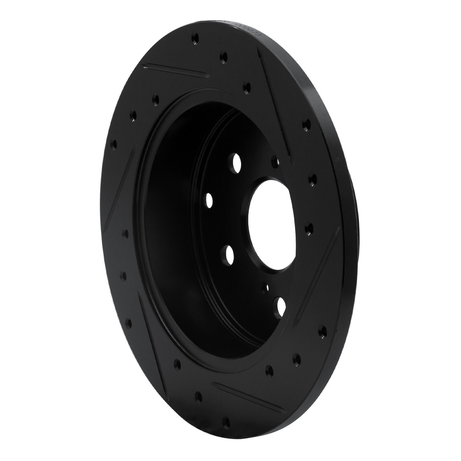 E-Line Drilled & Slotted Black Brake Rotor, 2006-2018 Lexus/Toyota/Scion, Position: Rear Left