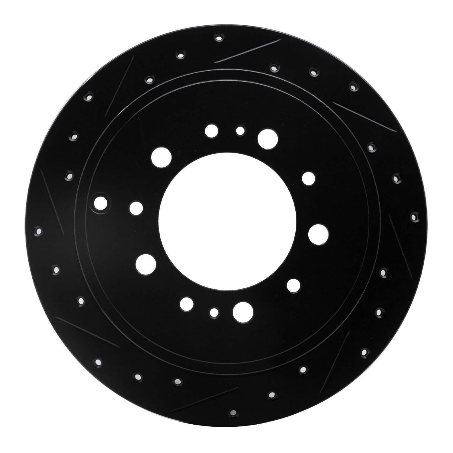 E-Line Drilled & Slotted Black Brake Rotor, Fits Select Lexus/Toyota/Scion, Position: Rear Left