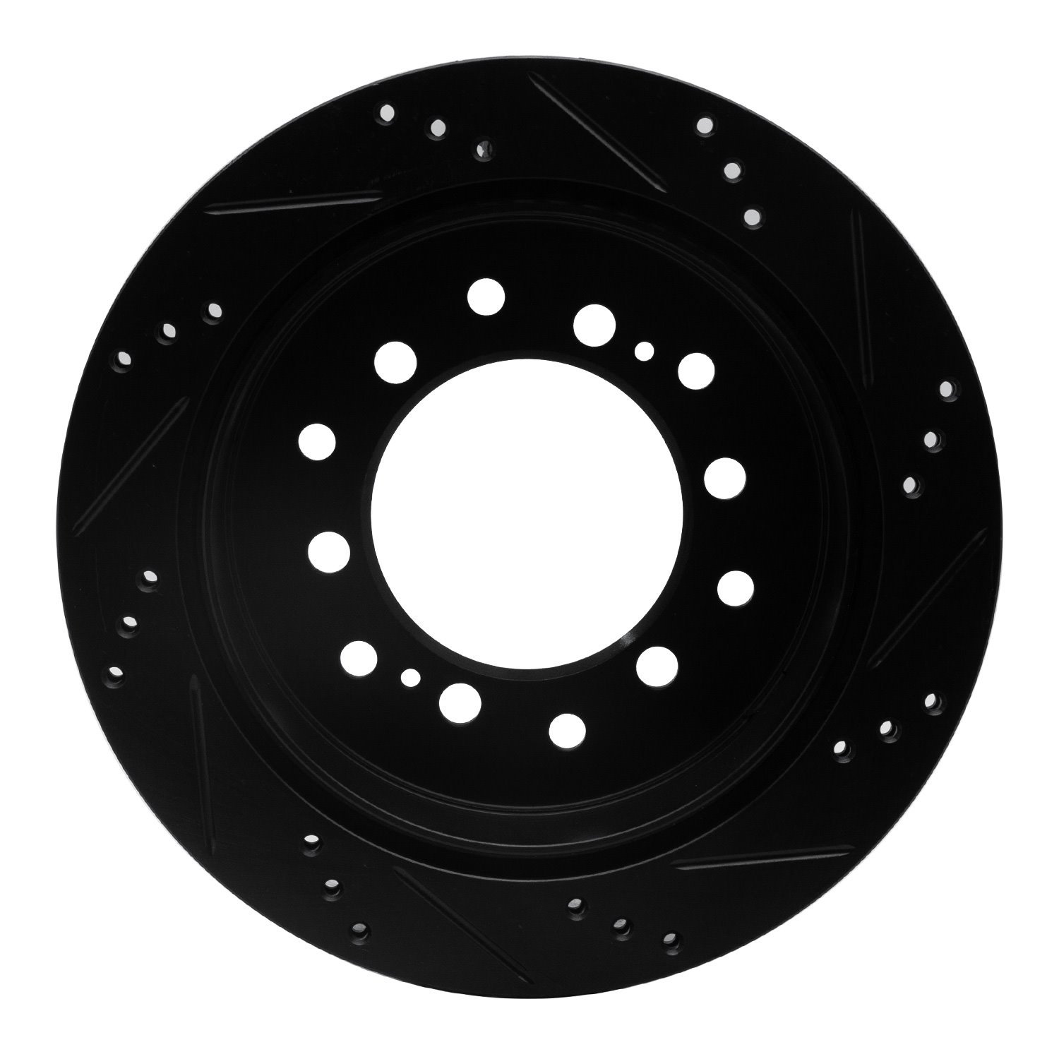 E-Line Drilled & Slotted Black Brake Rotor, Fits Select Lexus/Toyota/Scion, Position: Rear Left