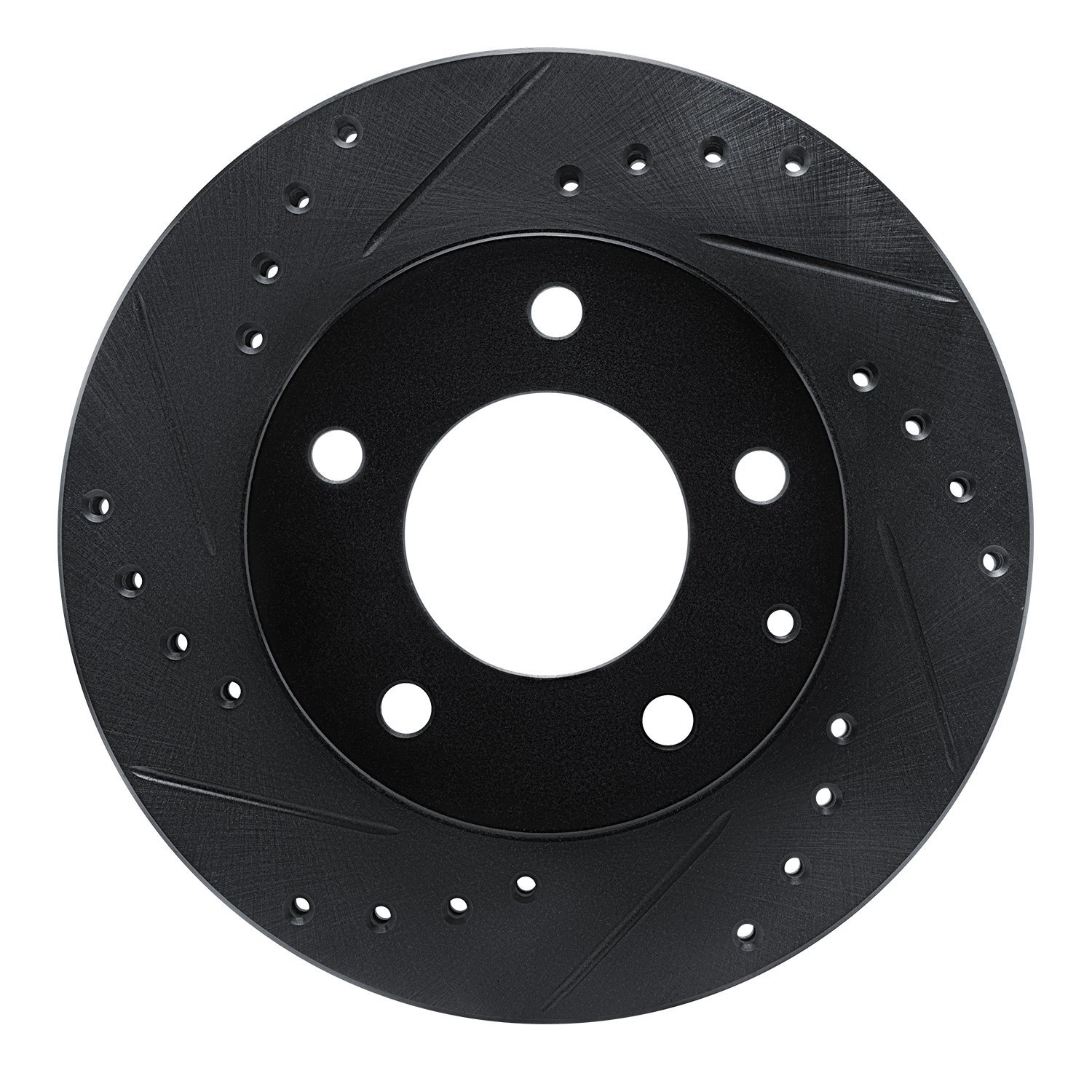 E-Line Drilled & Slotted Black Brake Rotor, 1993-2003 Ford/Lincoln/Mercury/Mazda, Position: Front Left
