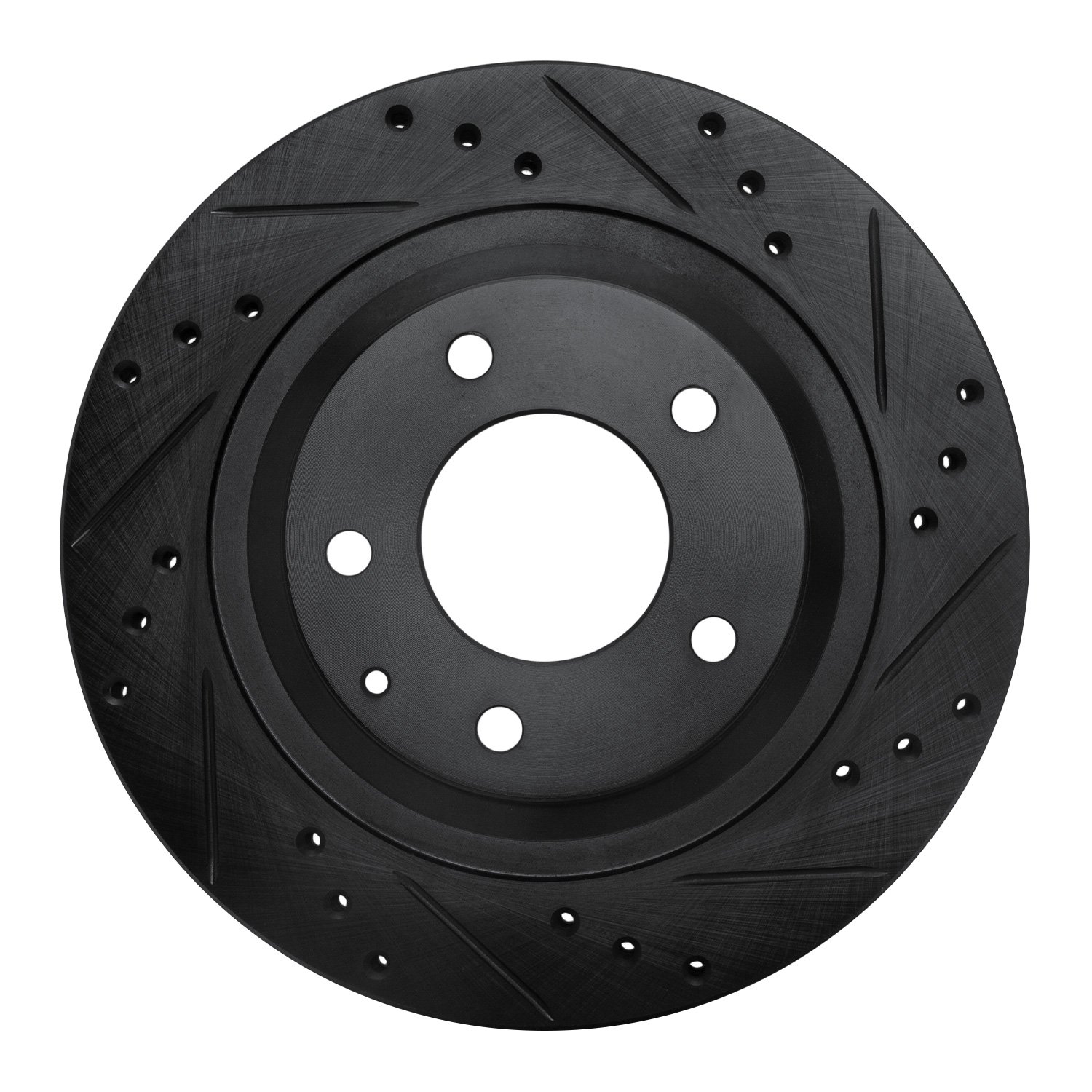E-Line Drilled & Slotted Black Brake Rotor, 1993-1995 Ford/Lincoln/Mercury/Mazda, Position: Rear Right
