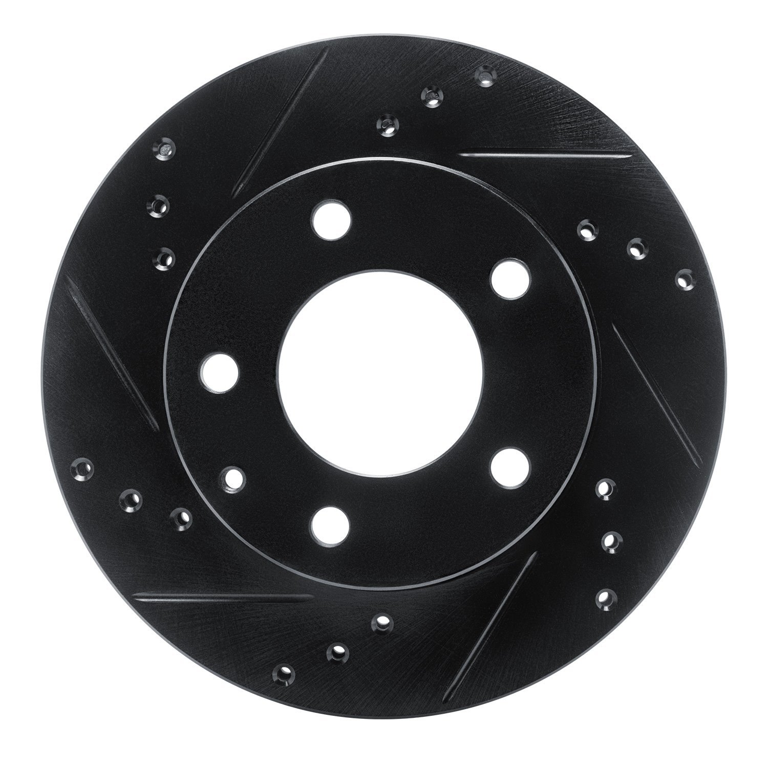 E-Line Drilled & Slotted Black Brake Rotor, 1992-1993 Ford/Lincoln/Mercury/Mazda, Position: Front Left