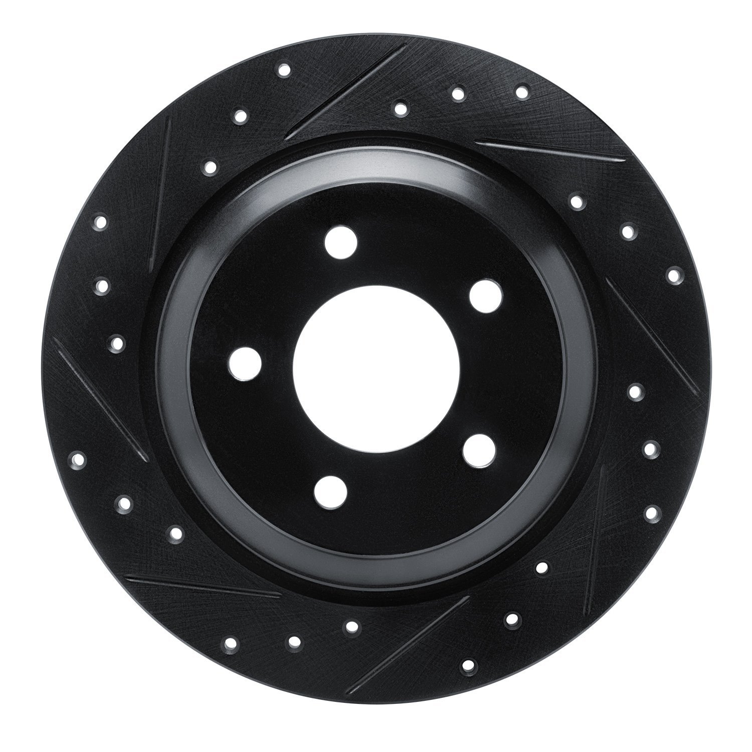 E-Line Drilled & Slotted Black Brake Rotor, 2006-2015 Ford/Lincoln/Mercury/Mazda, Position: Rear Left