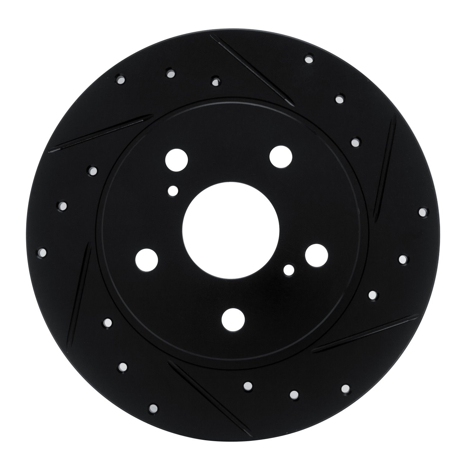 E-Line Drilled & Slotted Black Brake Rotor, 2011-2016 Lexus/Toyota/Scion, Position: Rear Right