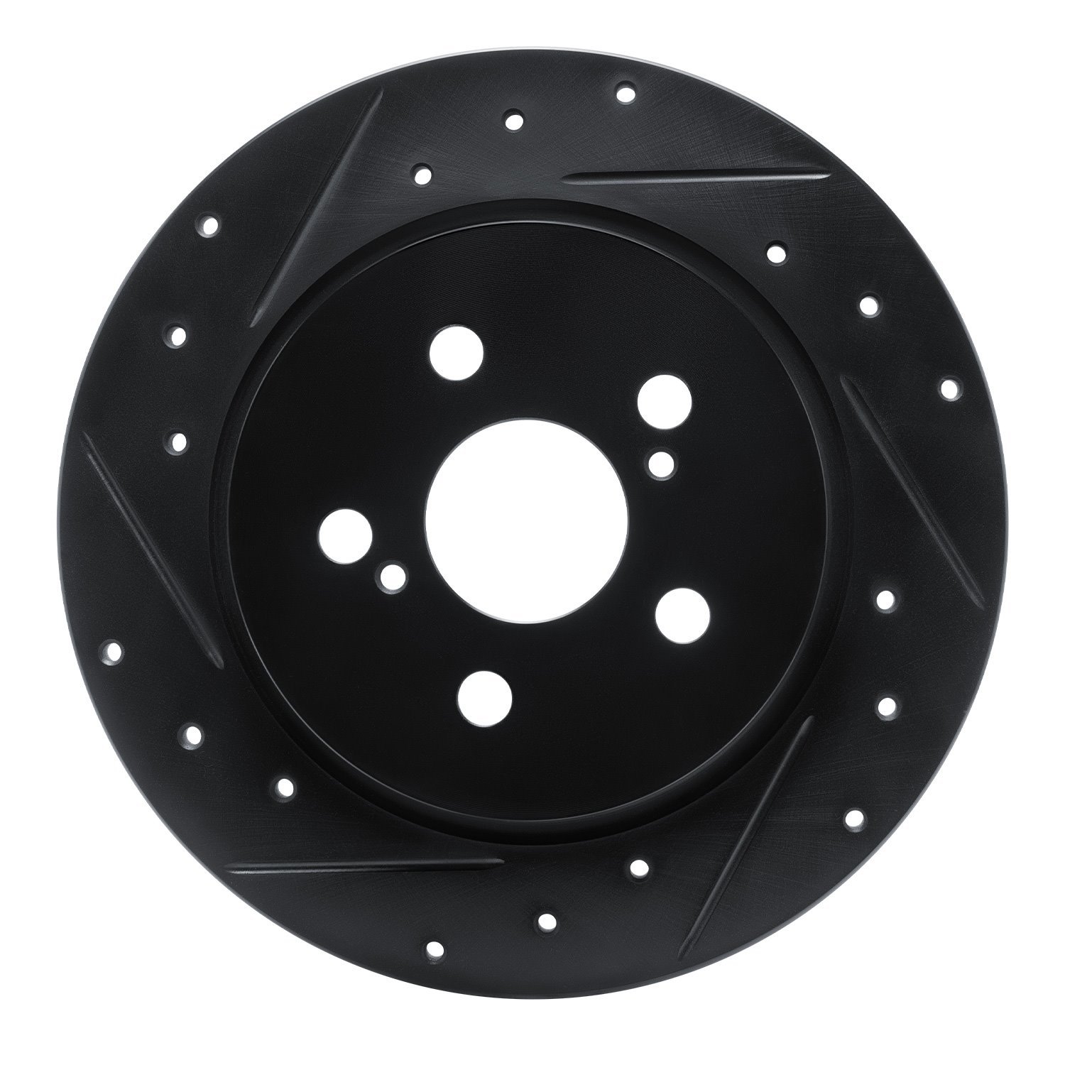 E-Line Drilled & Slotted Black Brake Rotor, 2009-2015 Lexus/Toyota/Scion, Position: Rear Left