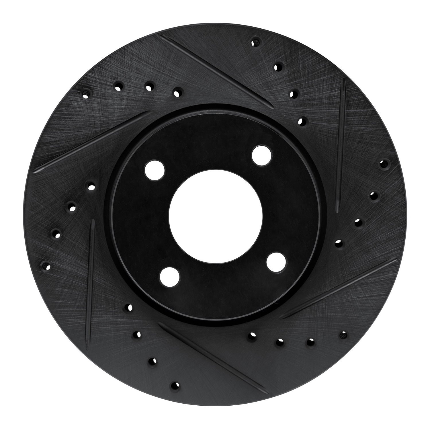 E-Line Drilled & Slotted Black Brake Rotor, 2005-2012 Fits Multiple Makes/Models, Position: Front Right