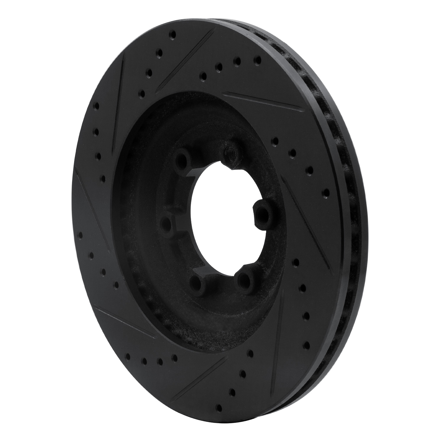 E-Line Drilled & Slotted Black Brake Rotor, 2012-2018 GM, Position: Front Right