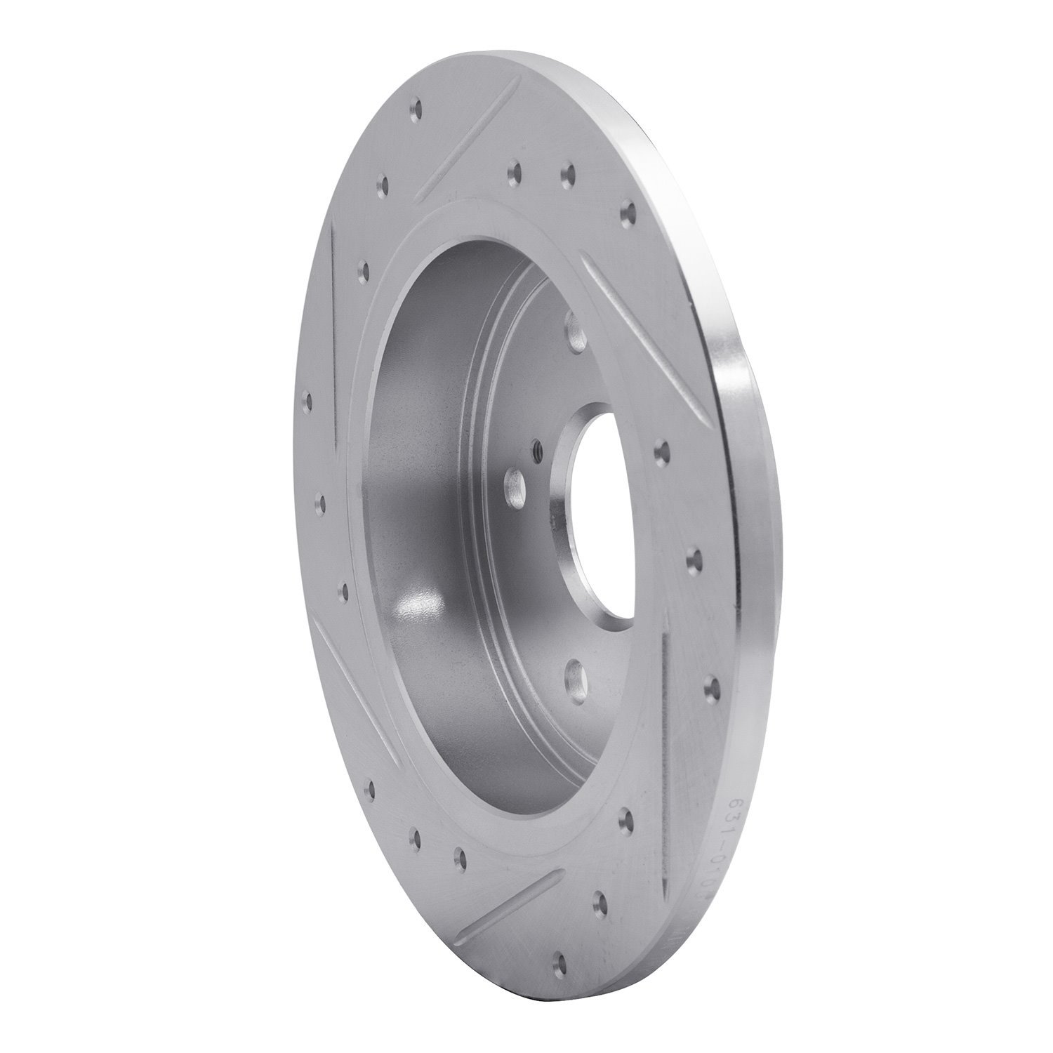 E-Line Drilled & Slotted Silver Brake Rotor, 2010-2013