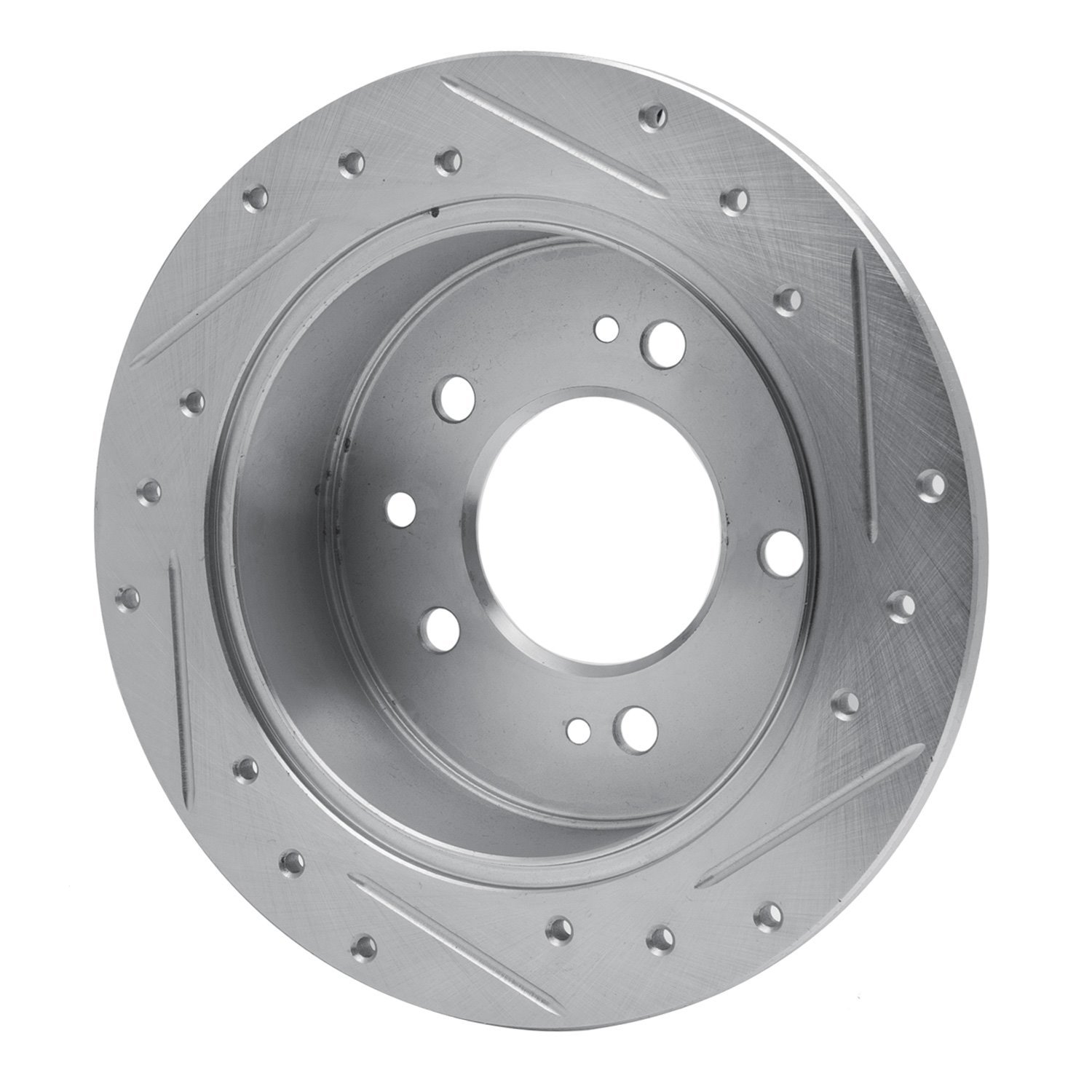 E-Line Drilled & Slotted Silver Brake Rotor, 2007-2010