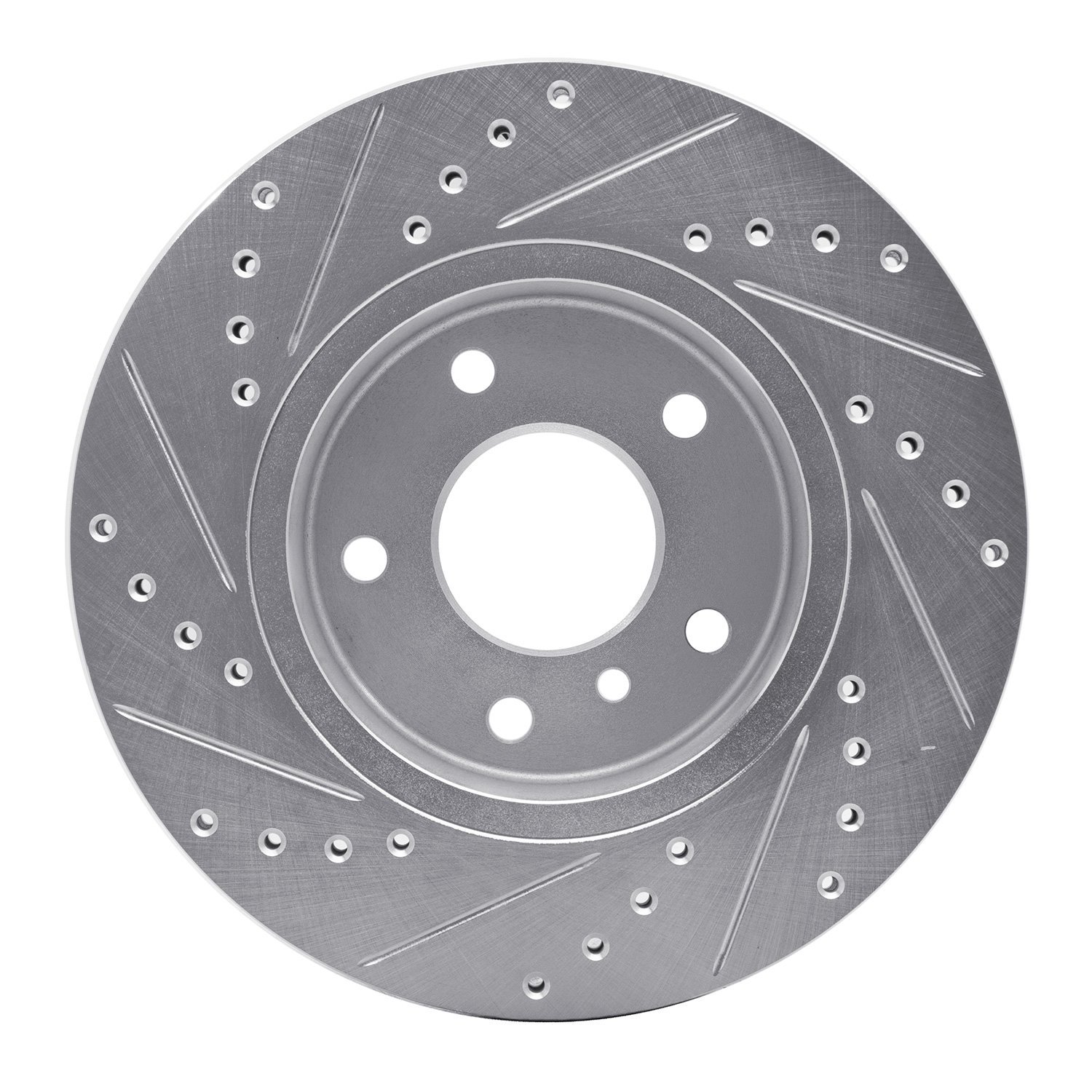 E-Line Drilled & Slotted Silver Brake Rotor, 1994-2002 Land Rover, Position: Front Right