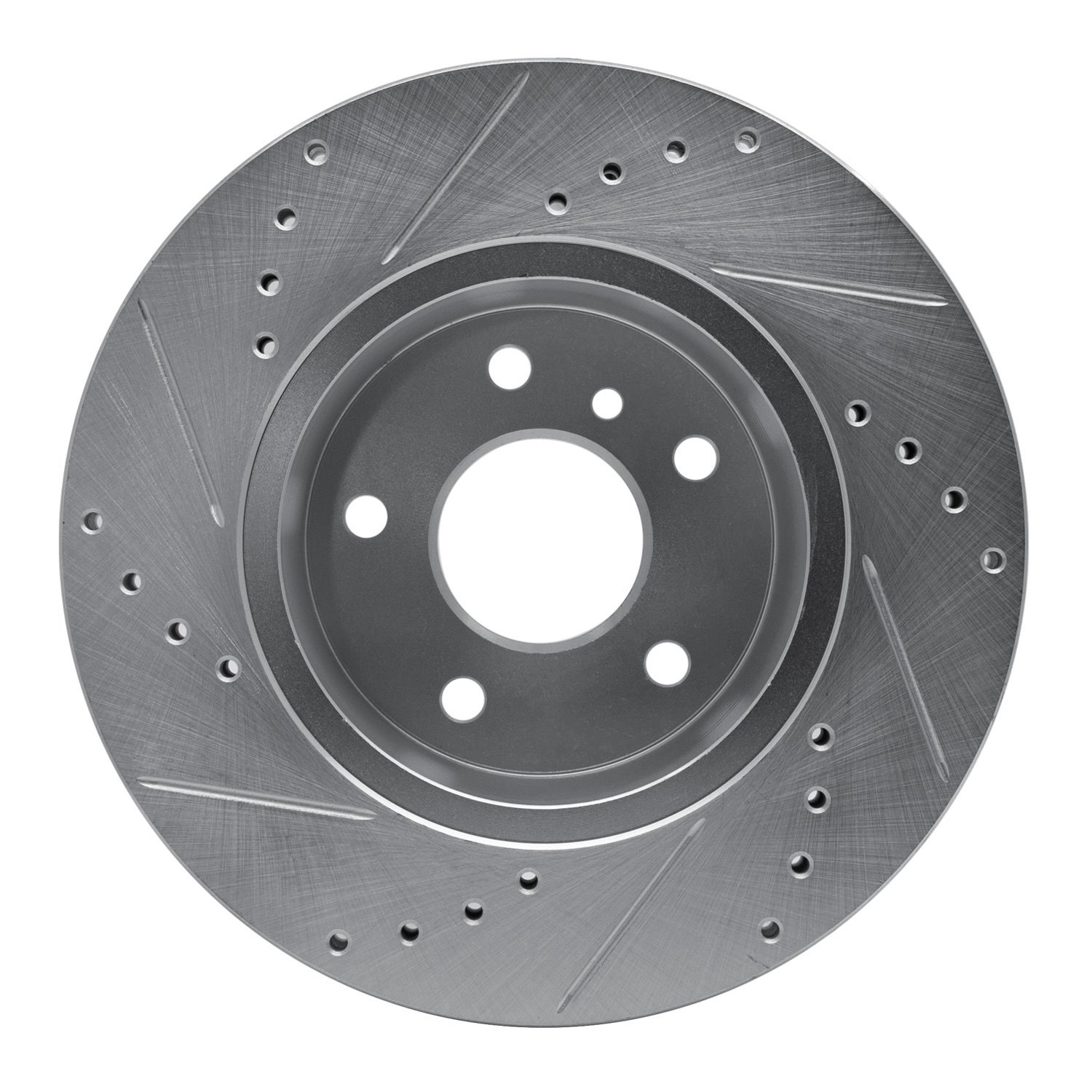 E-Line Drilled & Slotted Silver Brake Rotor, 1999-2004 Land Rover, Position: Front Right