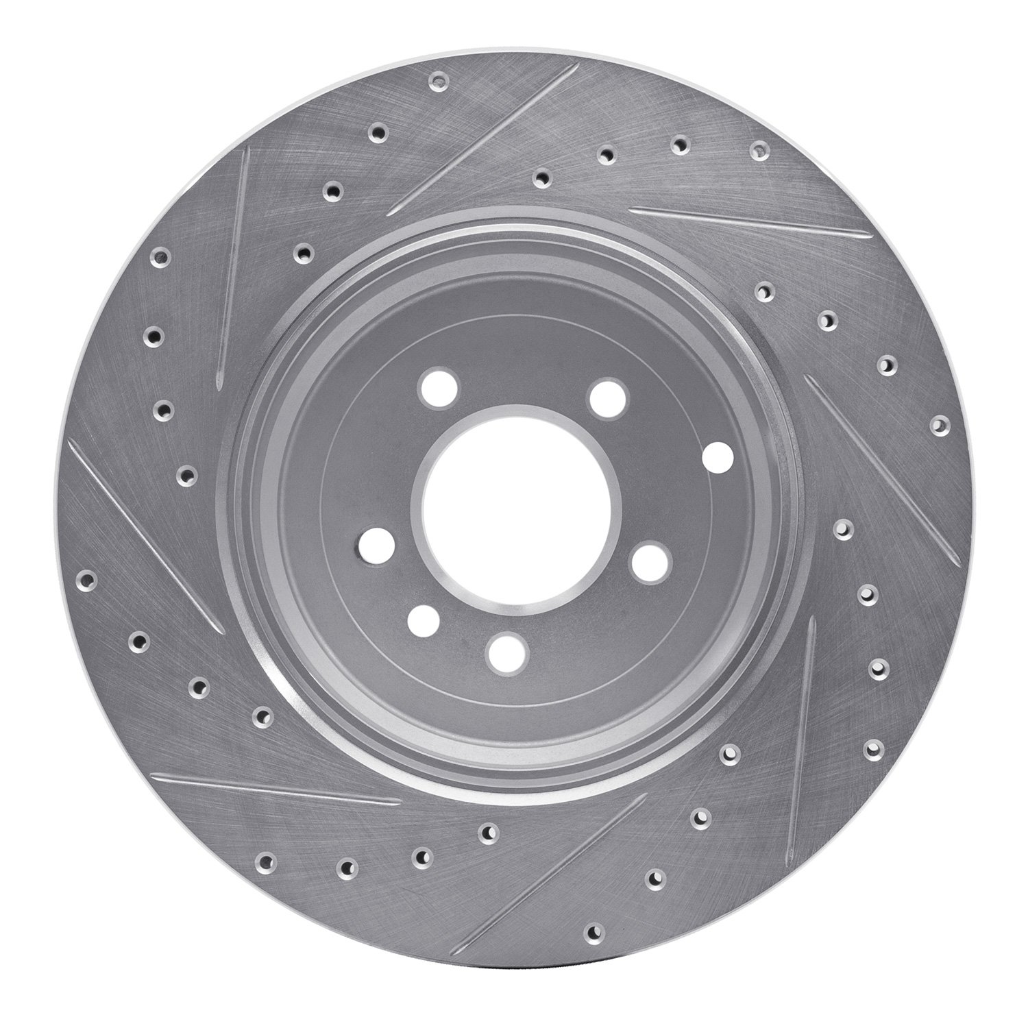 E-Line Drilled & Slotted Silver Brake Rotor, 2010-2013 Land Rover, Position: Rear Right