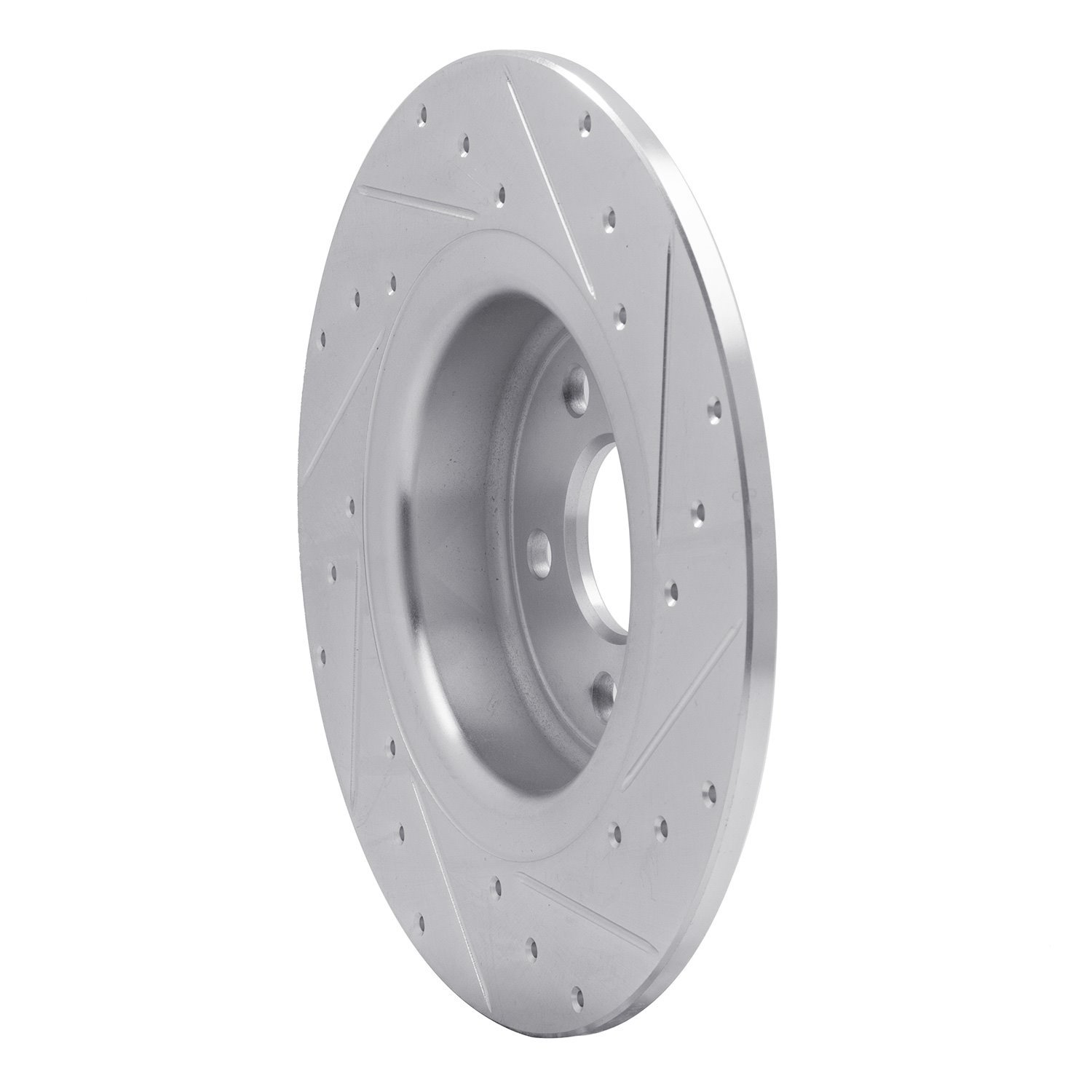 E-Line Drilled & Slotted Silver Brake Rotor, 2016-2019 Land Rover, Position: Rear Left